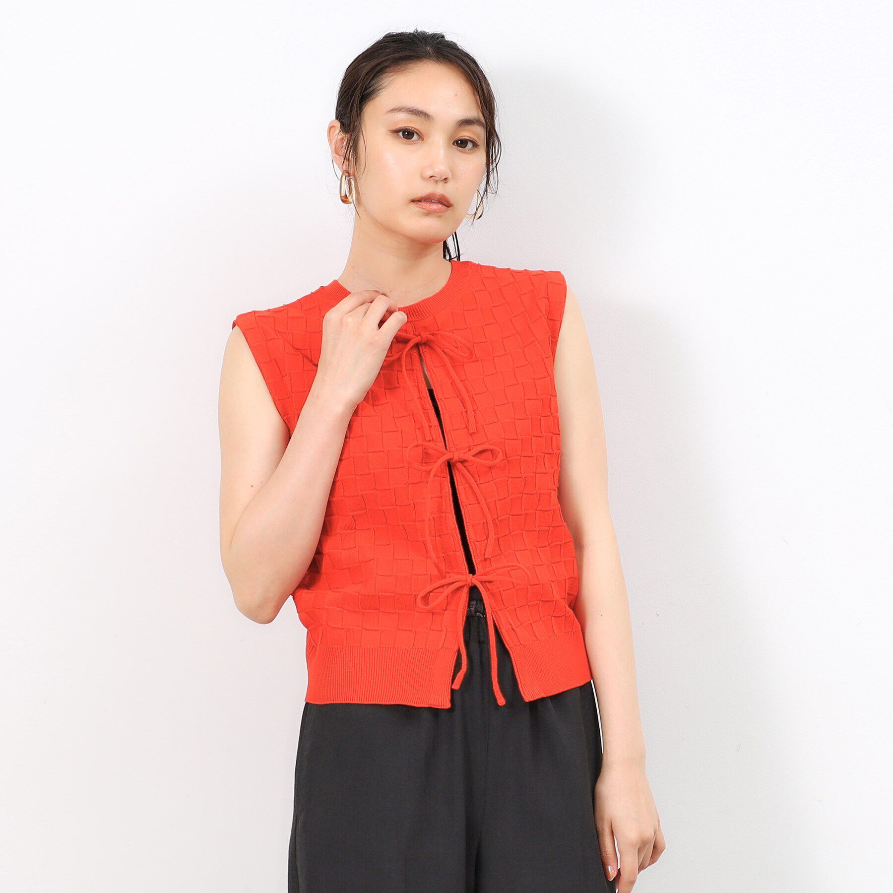 OPAQUE.CLIP「前後2WAY リボンデザインニット【洗濯機洗い可/抗ピル】」|ニット・セーター|