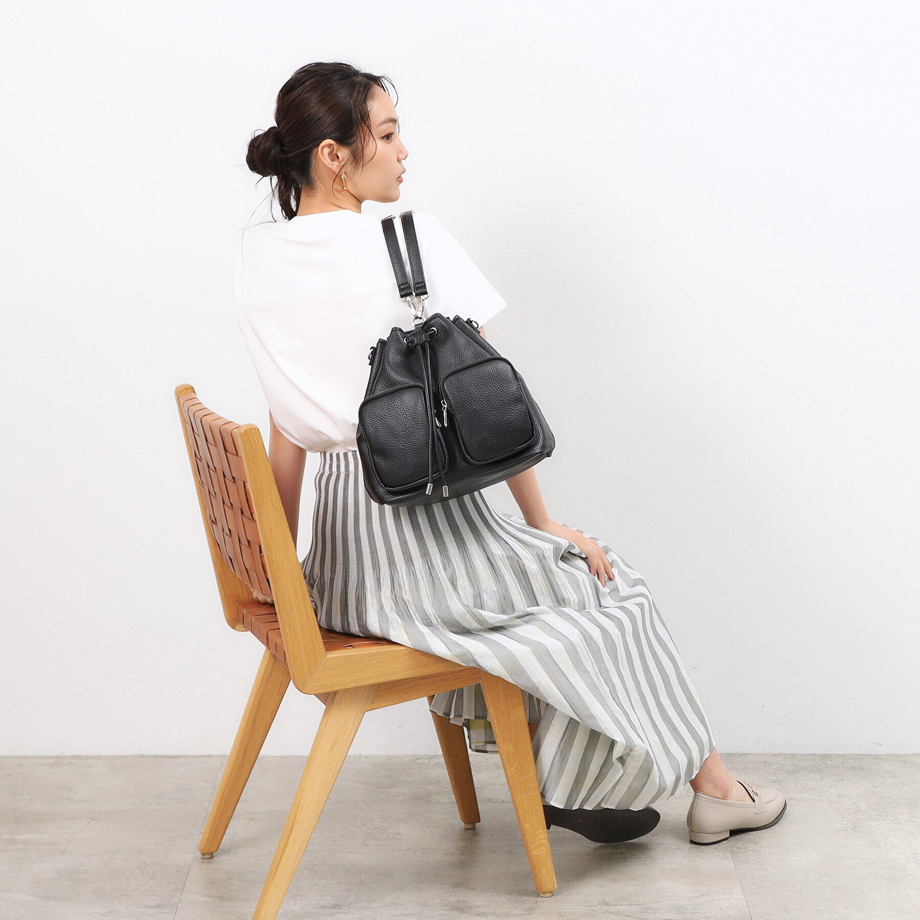 OPAQUE.CLIP「【マルチWAY】フロントダブルポケット巾着ショルダーバッグ」|ショルダー・メッセンジャー|