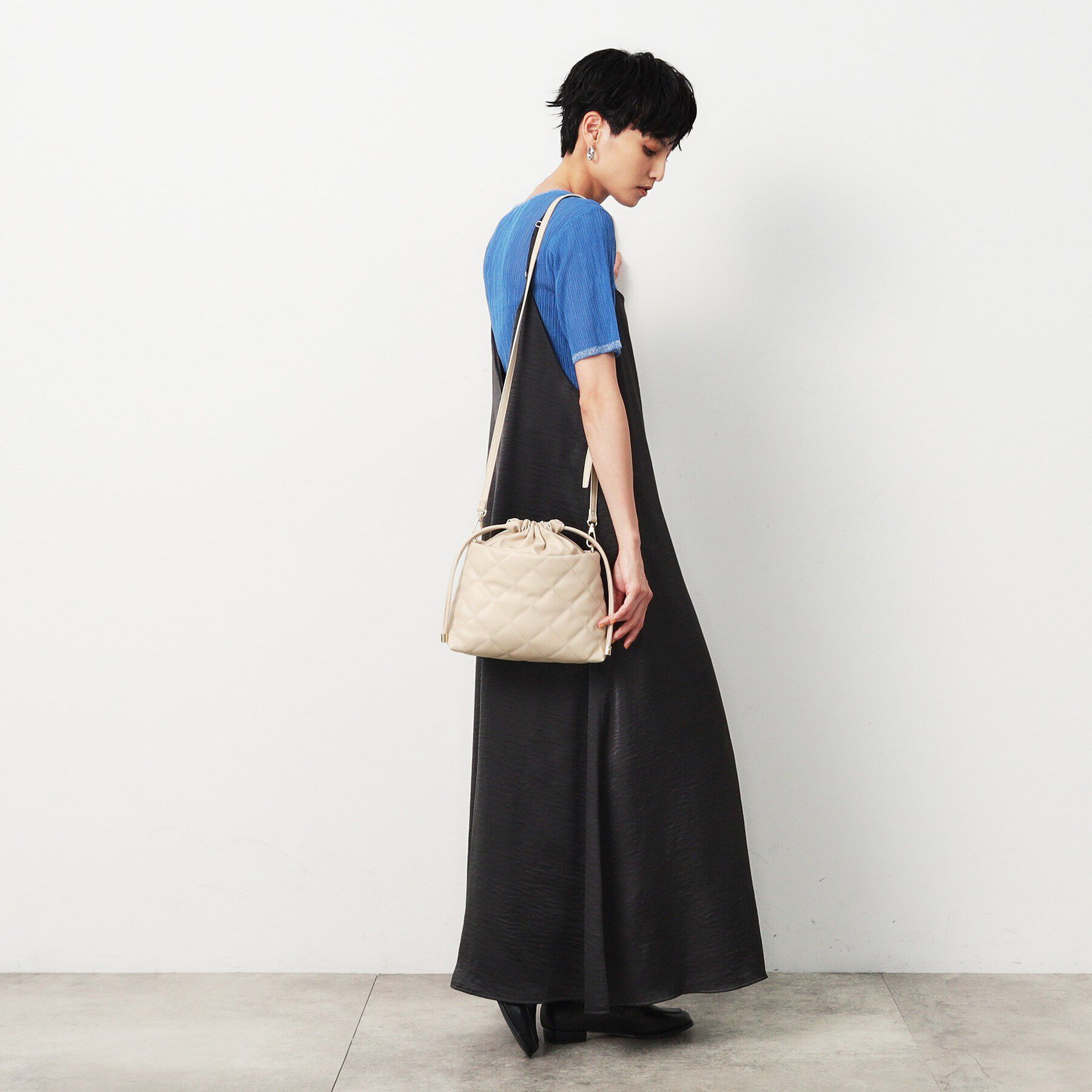 OPAQUE.CLIP「【長さ調整可能】キルティング巾着ショルダーバッグ」|ショルダー・メッセンジャー|