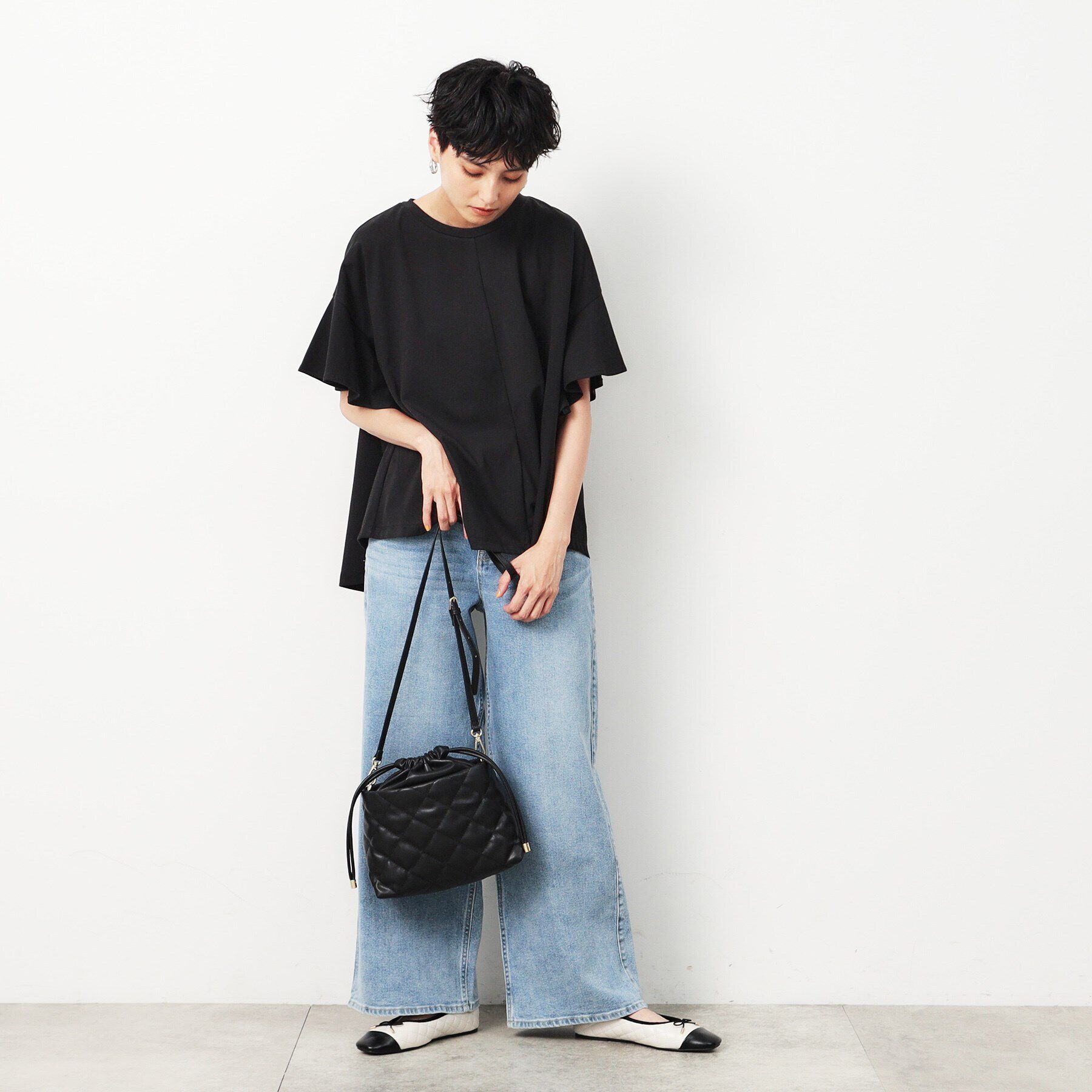 OPAQUE.CLIP「【長さ調整可能】キルティング巾着ショルダーバッグ」|ショルダー・メッセンジャー|