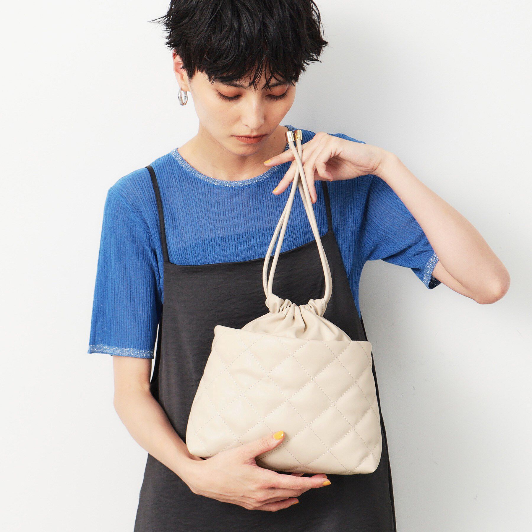 OPAQUE.CLIP「【長さ調整可能】キルティング巾着ショルダーバッグ」|ショルダー・メッセンジャー|