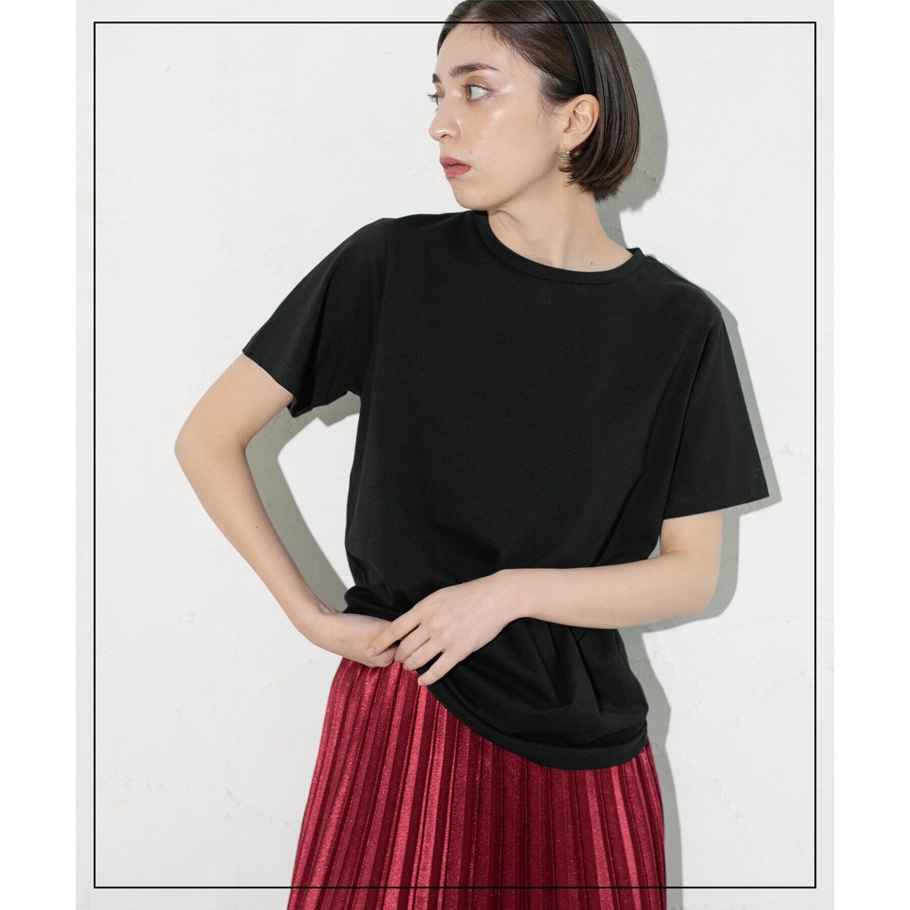 OPAQUE.CLIP「ベーシックTシャツ【接触冷感／UVケア／汗染み防止】」|Tシャツ・カットソー|ブラック(019)