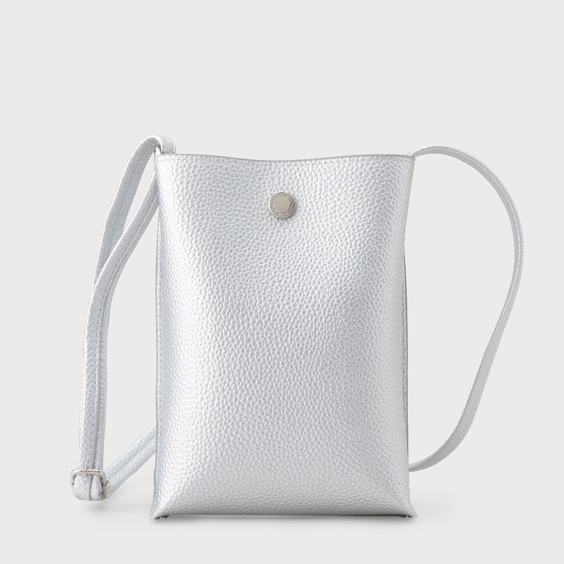 OPAQUE.CLIP「【軽量／長さ調整可能】シュリンク合皮ミニショルダーバッグ」|ショルダー・メッセンジャー|シルバー(006)