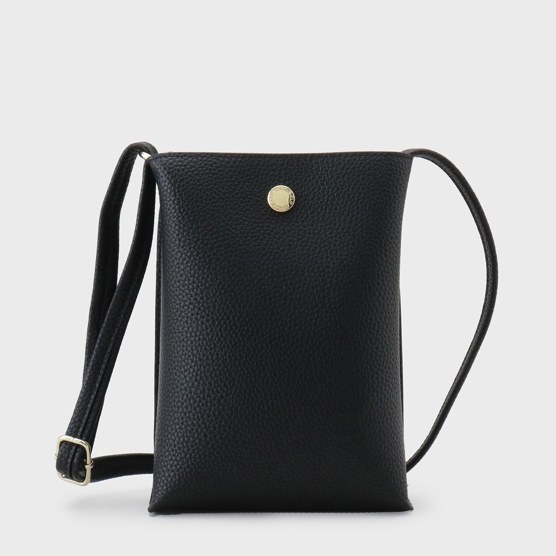 OPAQUE.CLIP「【軽量／長さ調整可能】シュリンク合皮ミニショルダーバッグ」|ショルダー・メッセンジャー|ブラック(019)