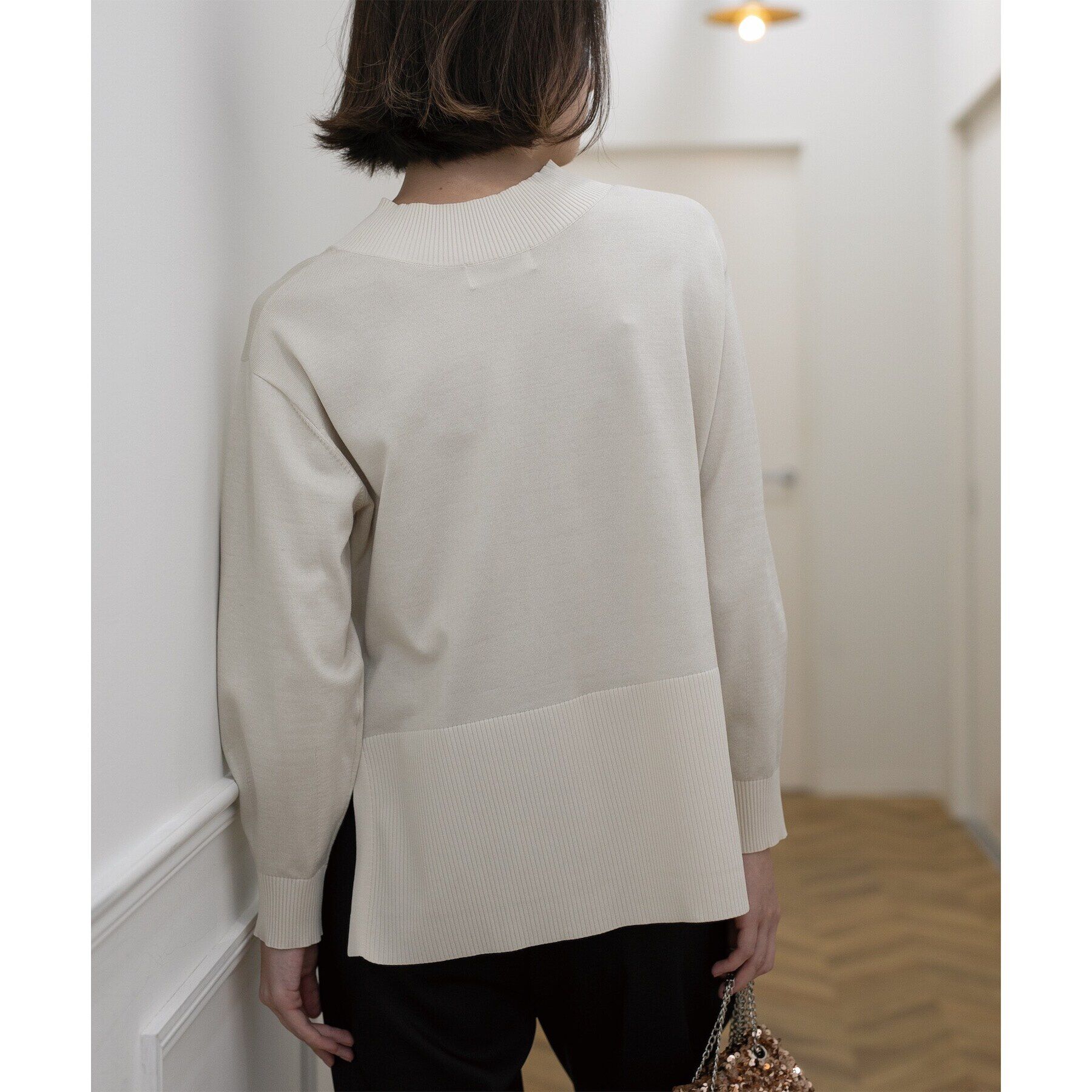 OPAQUE.CLIP「《5color》リブ使いVネックニット【洗濯機洗い可】」|ニット・セーター|