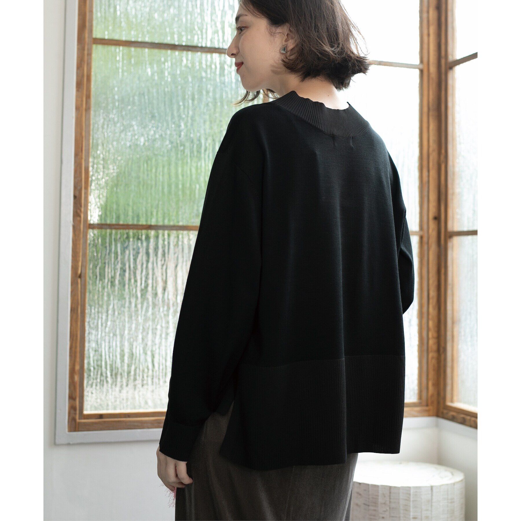 OPAQUE.CLIP「《5color》リブ使いVネックニット【洗濯機洗い可】」|ニット・セーター|