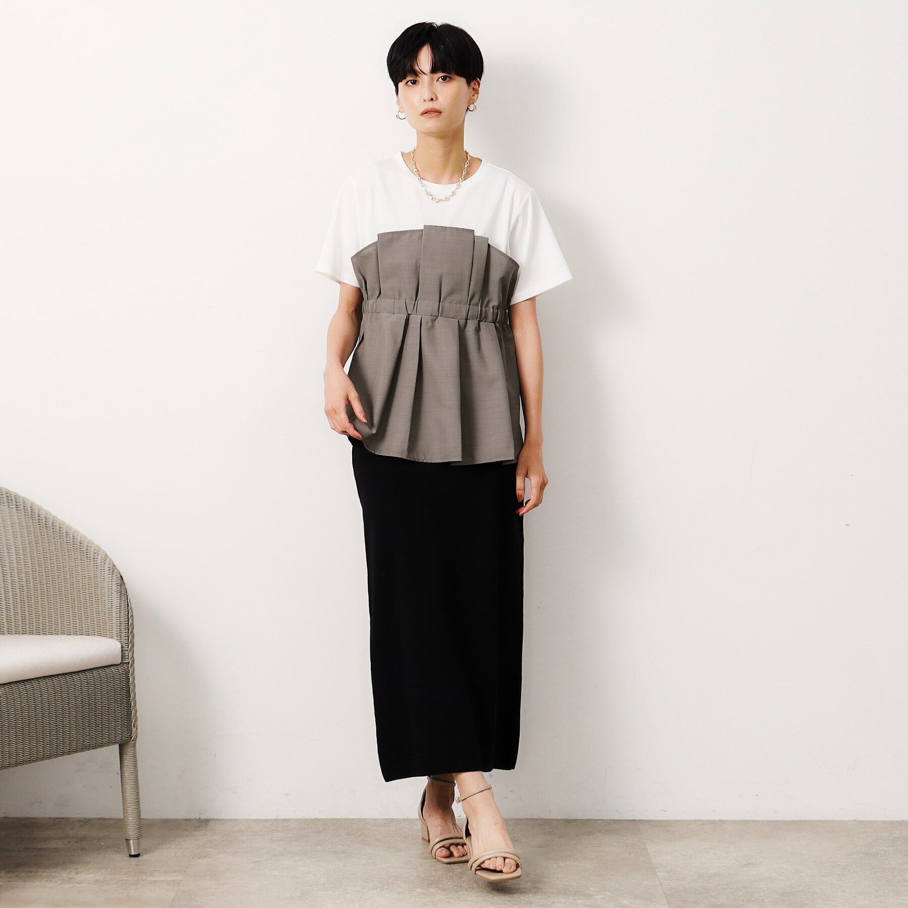 OPAQUE.CLIP「ビスチェドッキングカットソー【洗濯機洗い可】」|Tシャツ・カットソー|