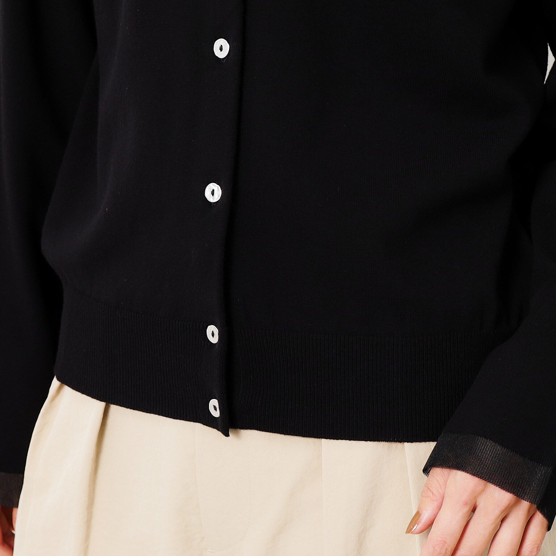 OPAQUE.CLIP「UV ネックシアークルーニットカーディガン【洗濯機洗い可】」|カーディガン|