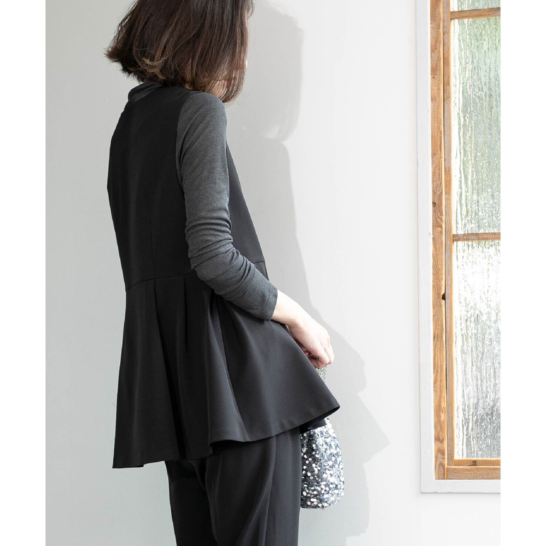 OPAQUE.CLIP「ペプラムジレ／セットアップ対応【洗濯機洗い可】」|ベスト・ジレ|