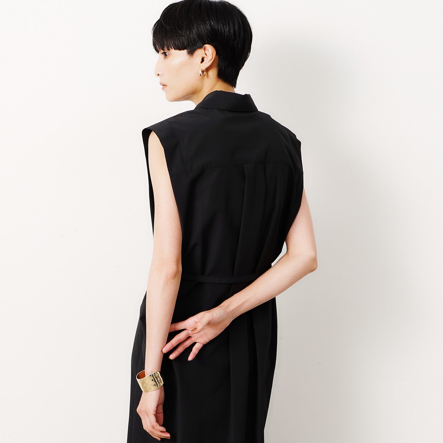 OPAQUE.CLIP「《美人百花掲載》フレンチスリーブシャツワンピース【洗濯機洗い可】」|ワンピース|