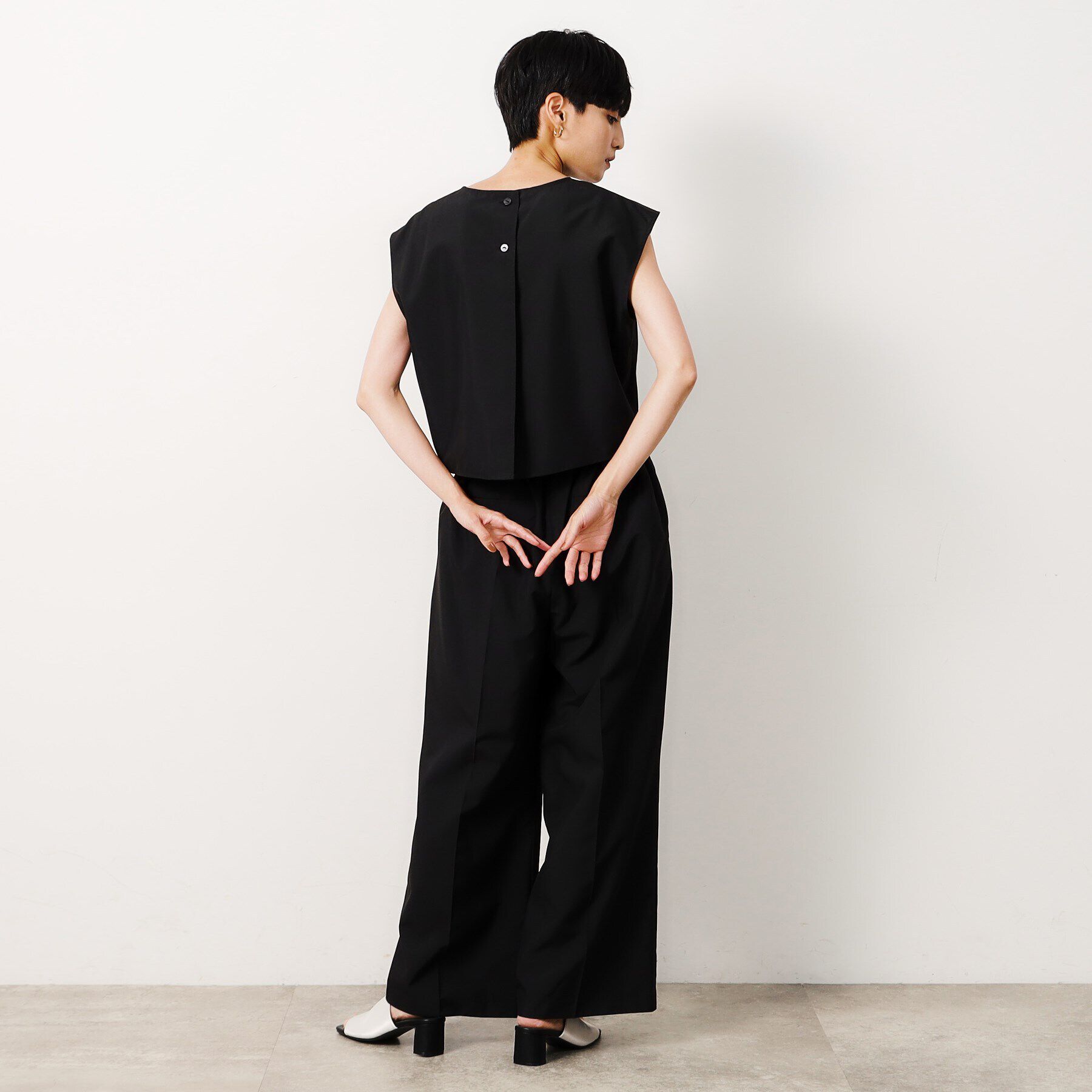 OPAQUE.CLIP「リネンライクオールインワン【洗濯機洗い可】」|オールインワン|