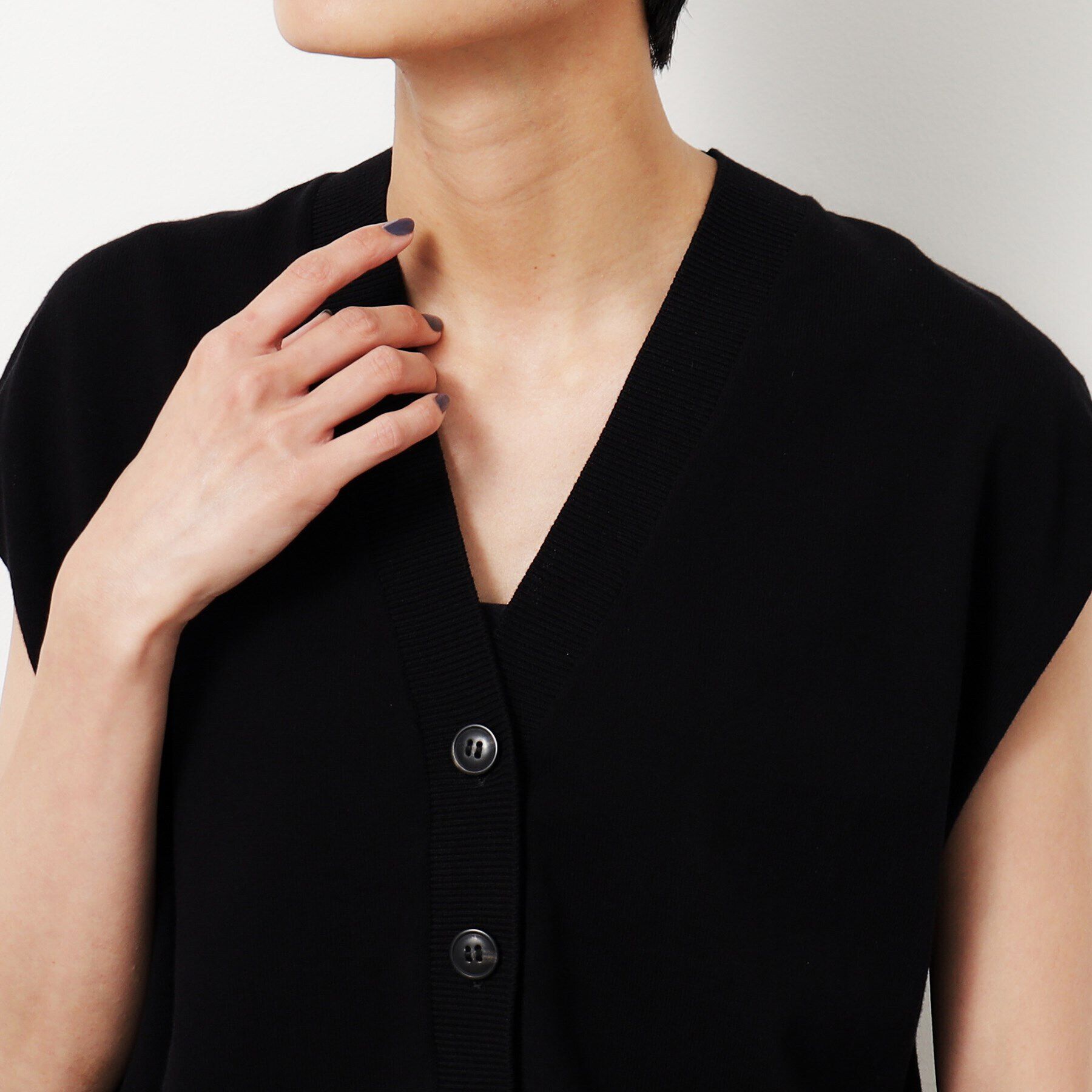 OPAQUE.CLIP「Vネックニットベスト/セットアップ対応【洗濯機洗い可】」|ベスト・ジレ|
