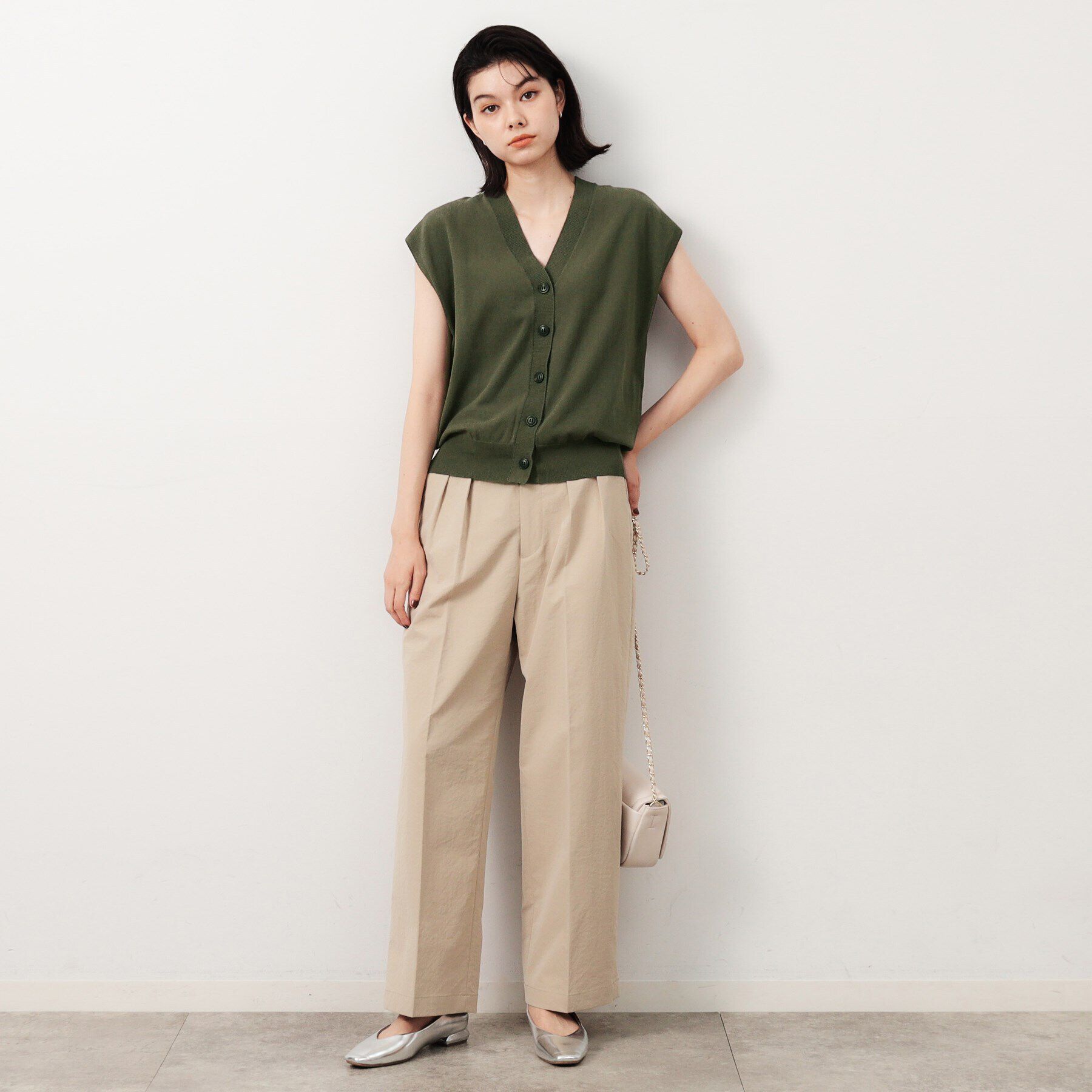 OPAQUE.CLIP「Vネックニットベスト/セットアップ対応【洗濯機洗い可】」|ベスト・ジレ|