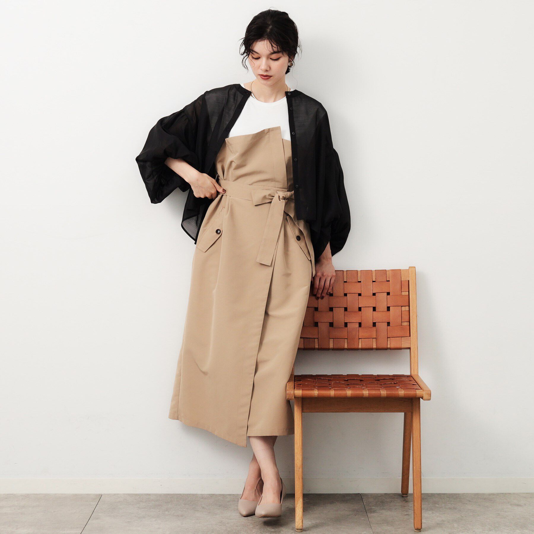 OPAQUE.CLIP「シアーバルーンボリュームスリーブブラウス【洗濯機洗い可】」|シャツ・ブラウス|