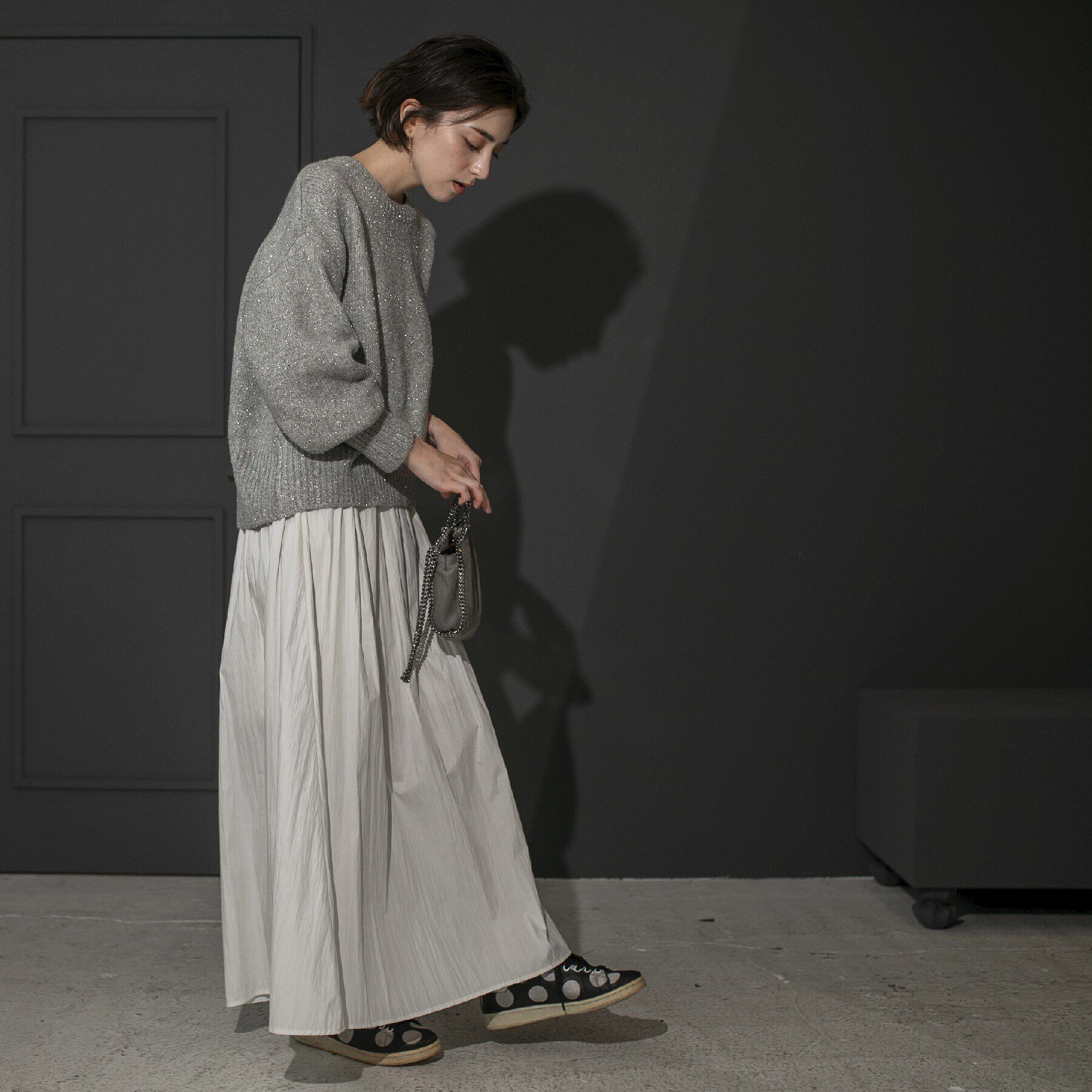 OPAQUE.CLIP「スパンコールラメ ミドルゲージニット」|ニット・セーター|