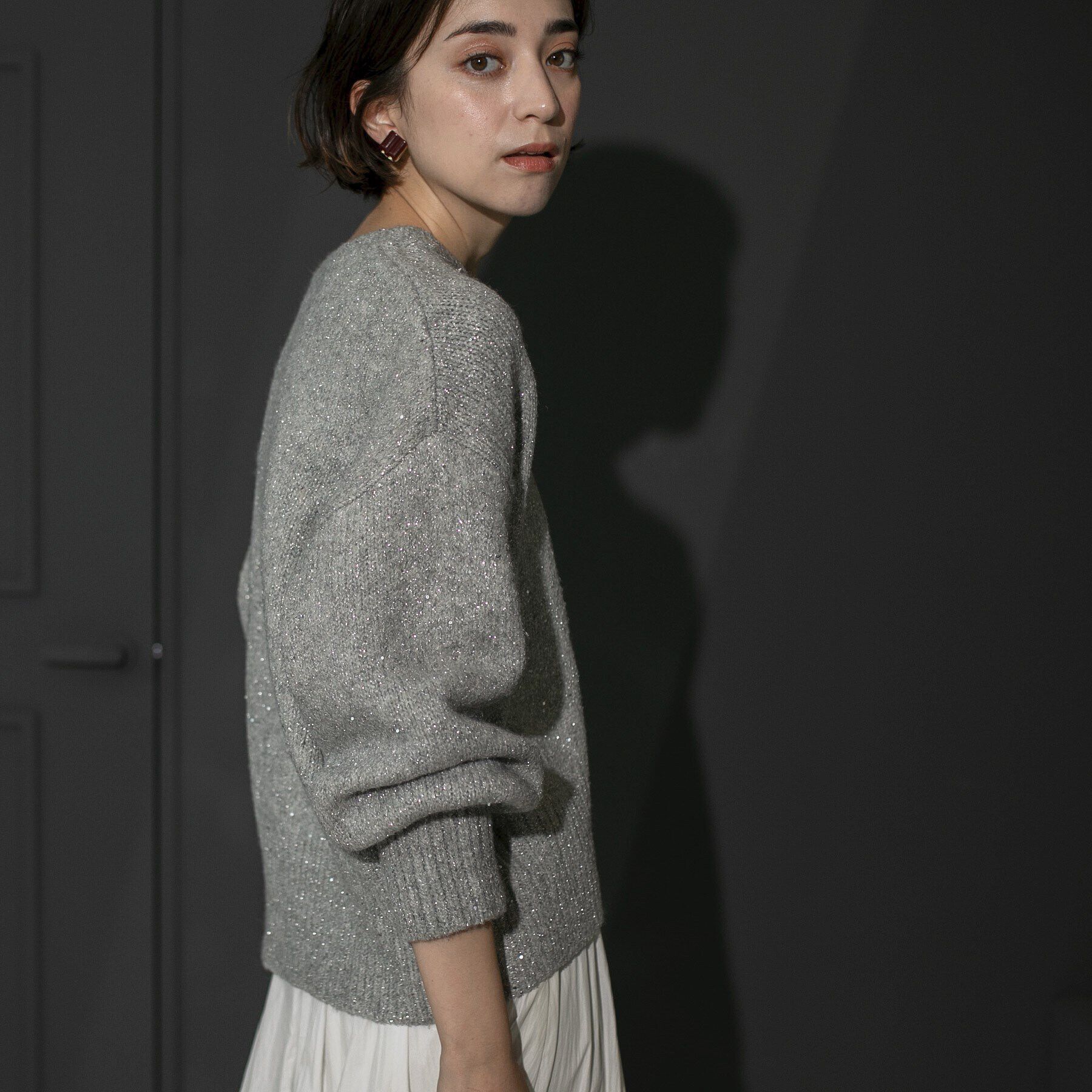 OPAQUE.CLIP「スパンコールラメ ミドルゲージニット」|ニット・セーター|