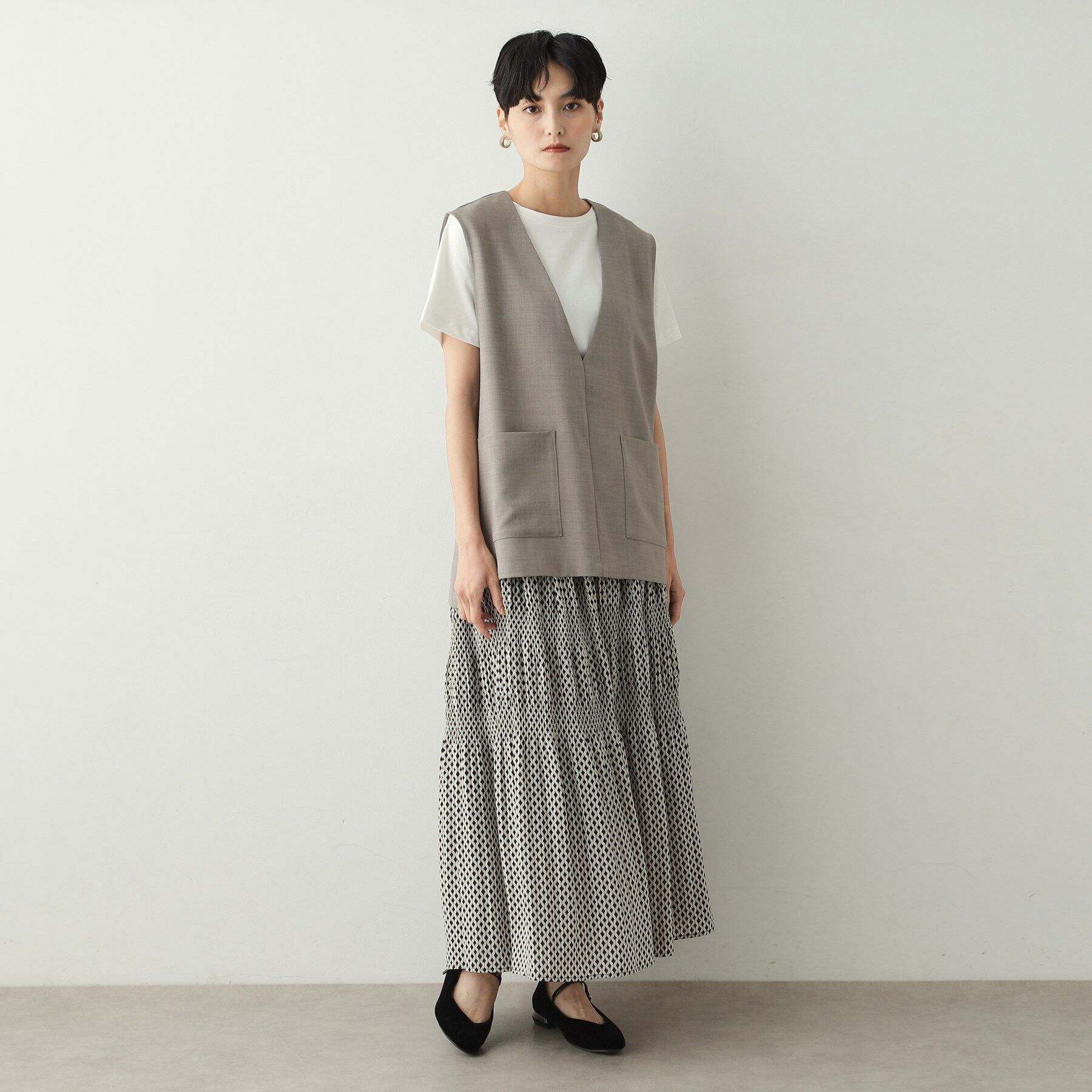 OPAQUE.CLIP「Vネックプルオーバージレ【洗濯機洗い可】」|ベスト・ジレ|