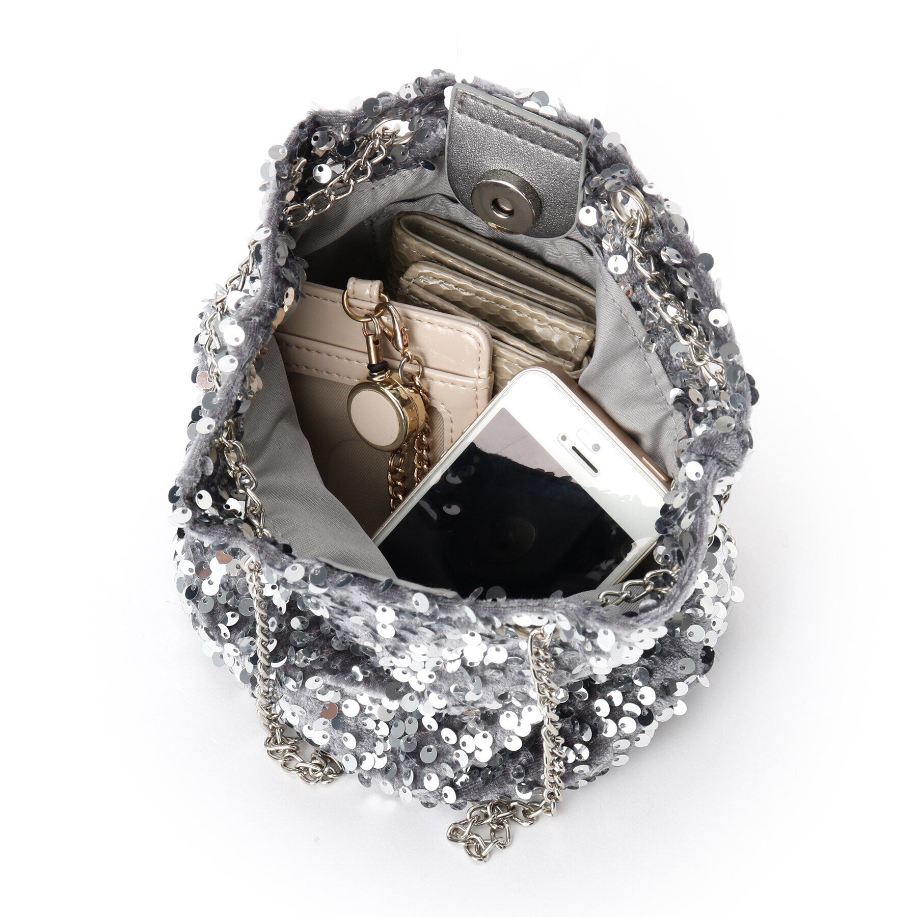 OPAQUE.CLIP「【2WAY】スパンコール巾着ミニショルダーバッグ」|ショルダー・メッセンジャー|