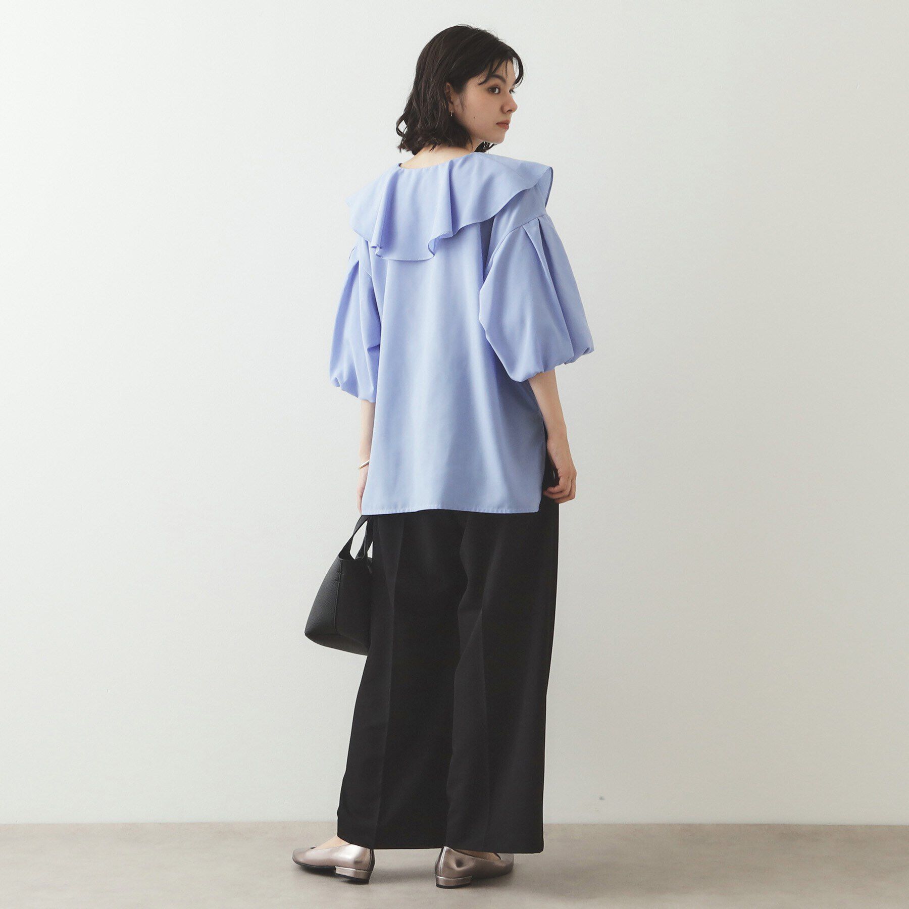 OPAQUE.CLIP「ラッフルフリル バルーンスリーブブラウス【洗濯機洗い可】」|シャツ・ブラウス|