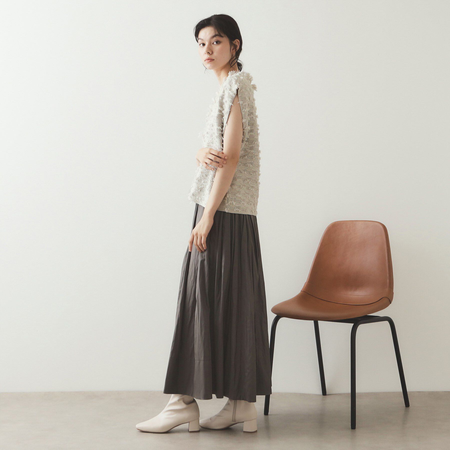 OPAQUE.CLIP「ラメツイード風ニットベスト【洗濯機洗い可】」|ニット・セーター|