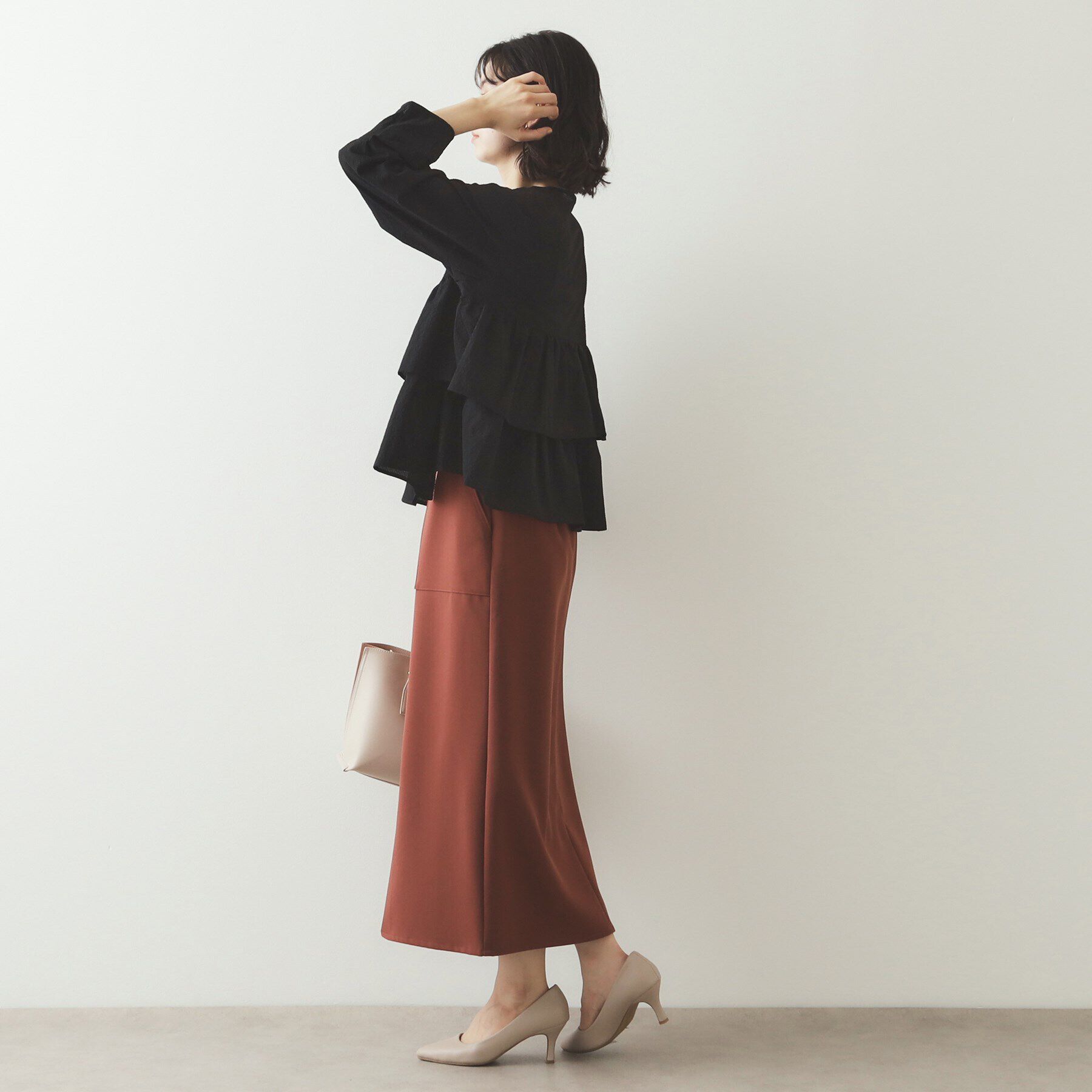 OPAQUE.CLIP「前開きペプラムブラウス【洗濯機洗い可】」|シャツ・ブラウス|