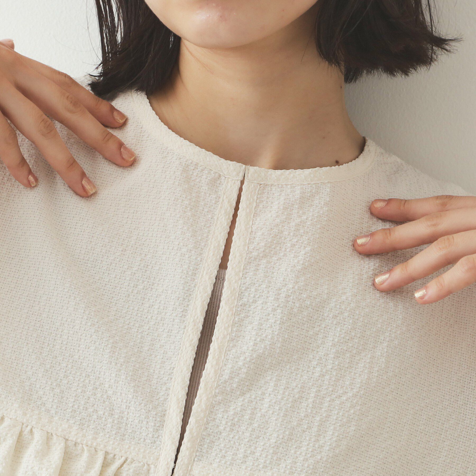 OPAQUE.CLIP「前開きペプラムブラウス【洗濯機洗い可】」|シャツ・ブラウス|