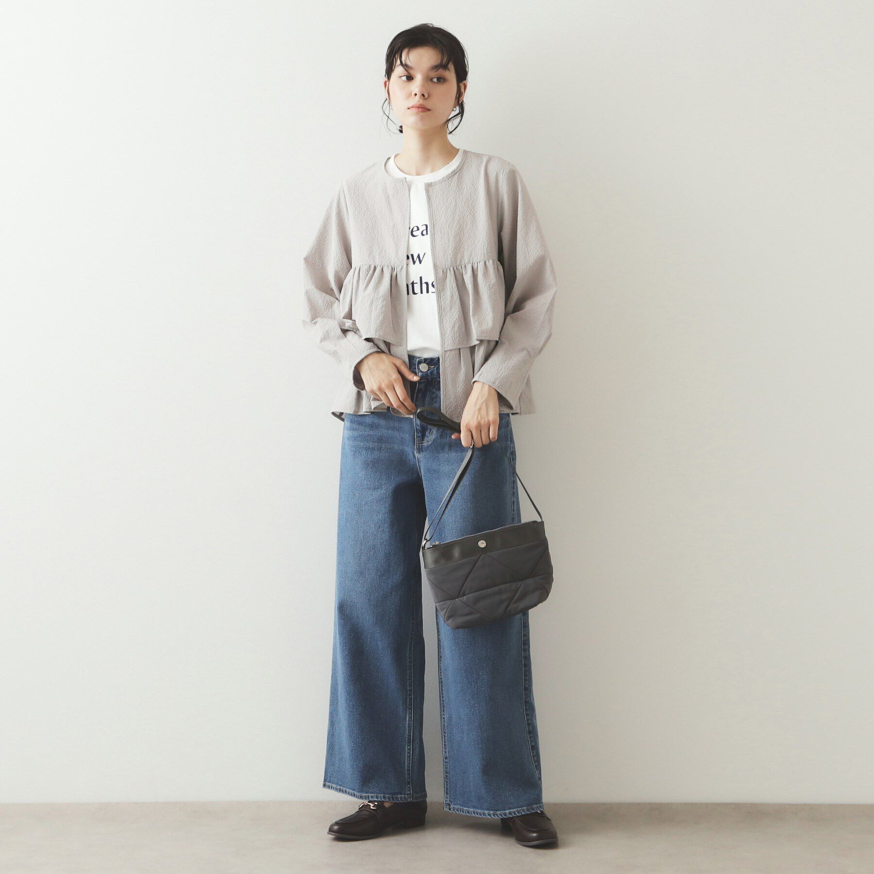 OPAQUE.CLIP「前開きペプラムブラウス【洗濯機洗い可】」|シャツ・ブラウス|