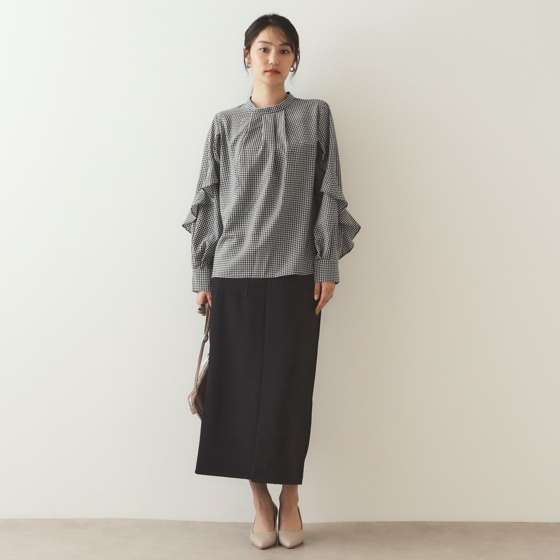 OPAQUE.CLIP「フリルスリーブブラウス【洗濯機洗い可】」|シャツ・ブラウス|