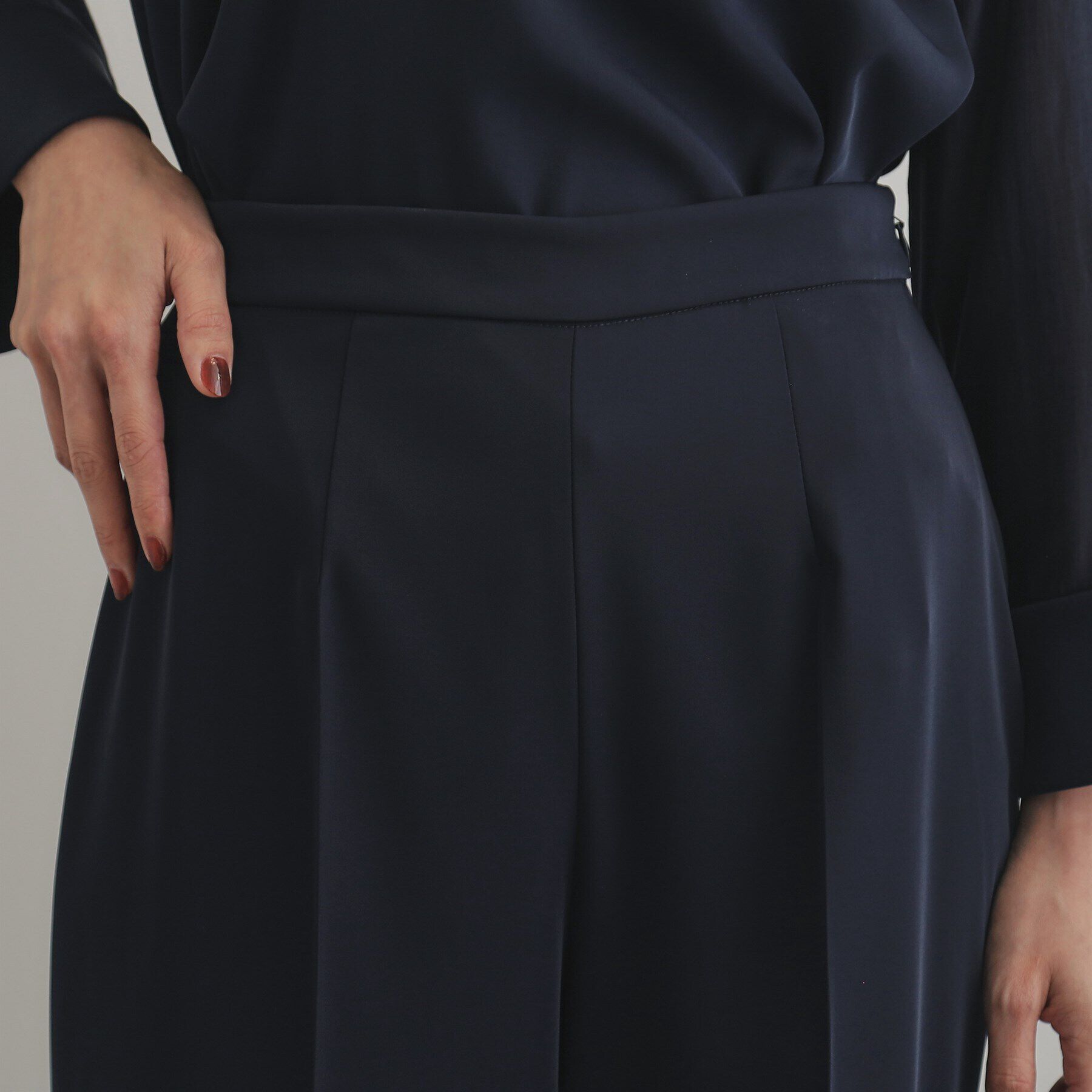 OPAQUE.CLIP「《ツインセット》ドッキングブラウス&times;テーパードパンツ／オケージョン対応【洗濯機洗い可】」|スーツ|