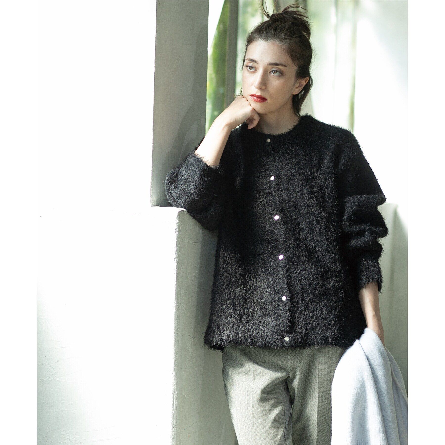 OPAQUE.CLIP「《BAILA掲載》シャギーニットミドルカーディガン【洗濯機洗い可】」|カーディガン|