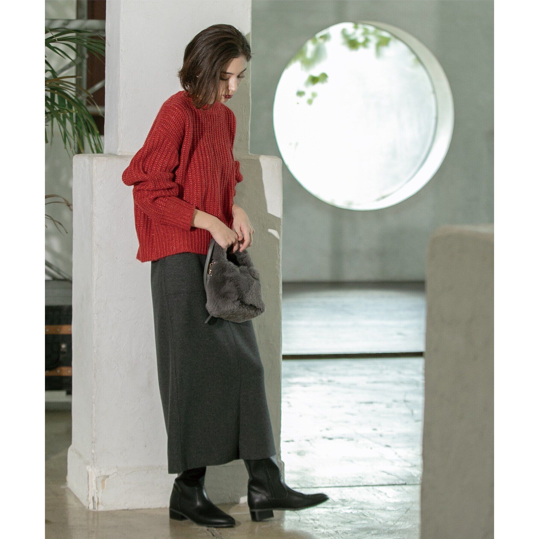 OPAQUE.CLIP「《S-LLsize/7color》ウールライクストレッチタイトスカート【洗濯機洗い可】」|スカート|