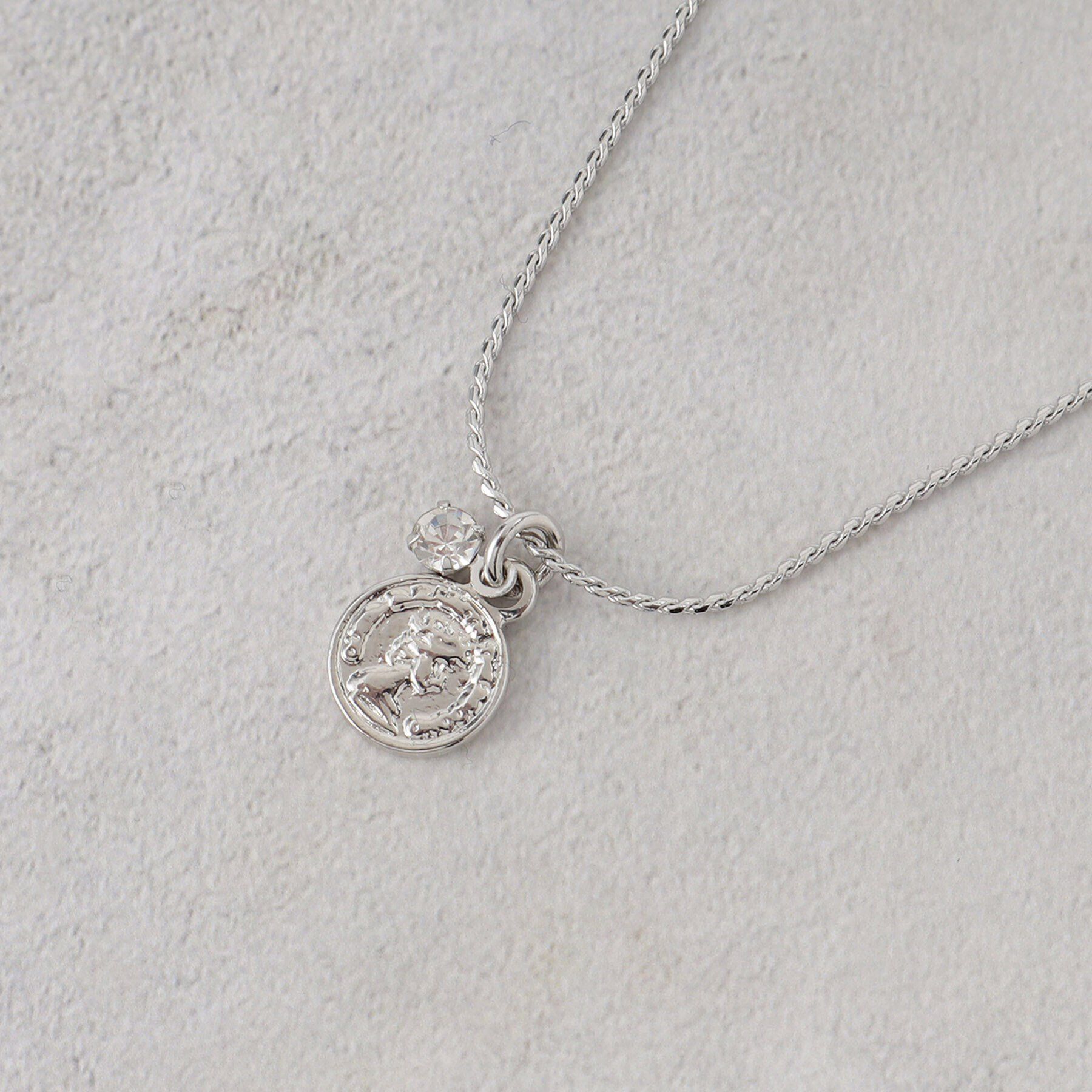 OPAQUE.CLIP「コイン&times;ビジューネックレス」|ネックレス|シルバー(006)