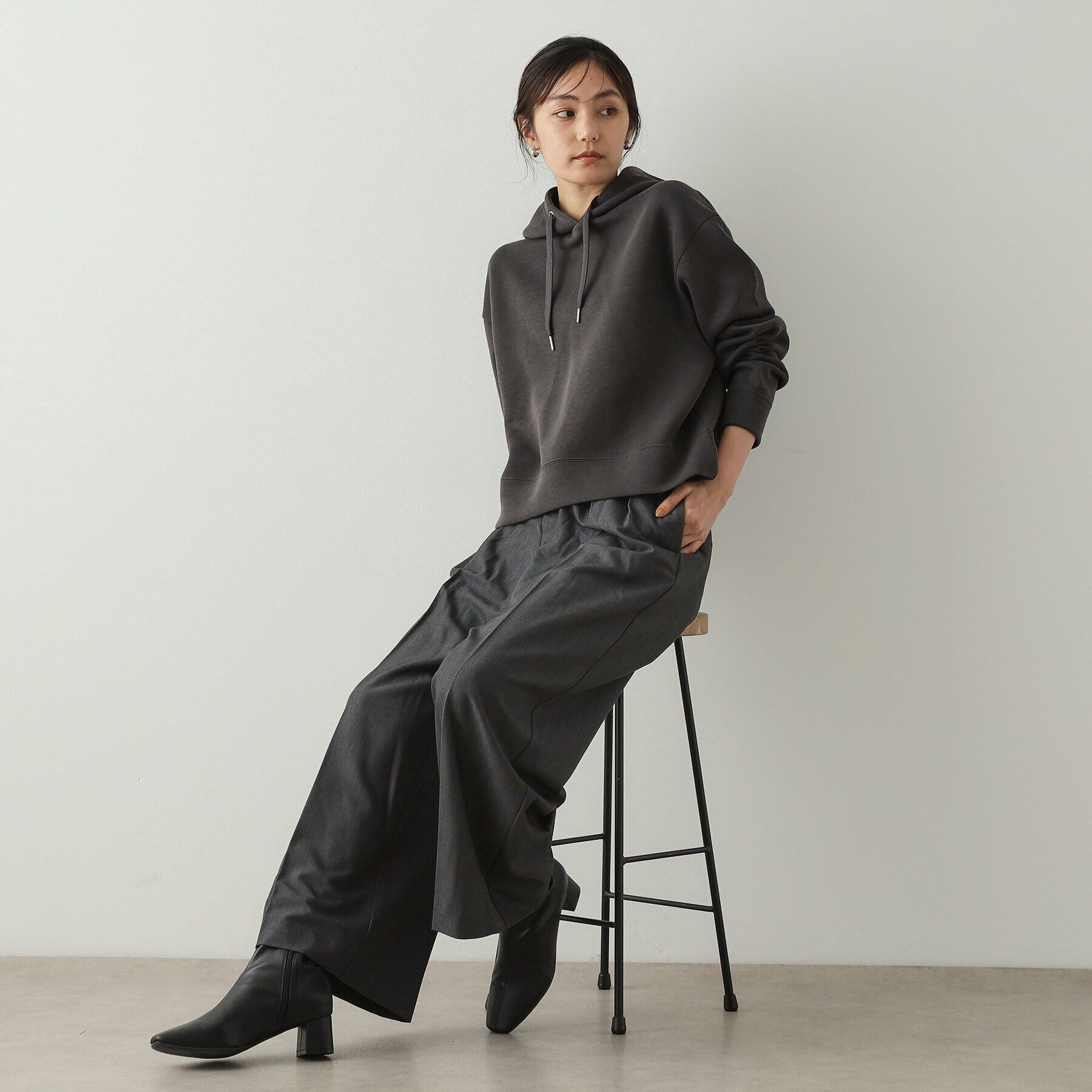 OPAQUE.CLIP「ショートフーディ/セットアップ対応【洗濯機洗い可】」|パーカー|