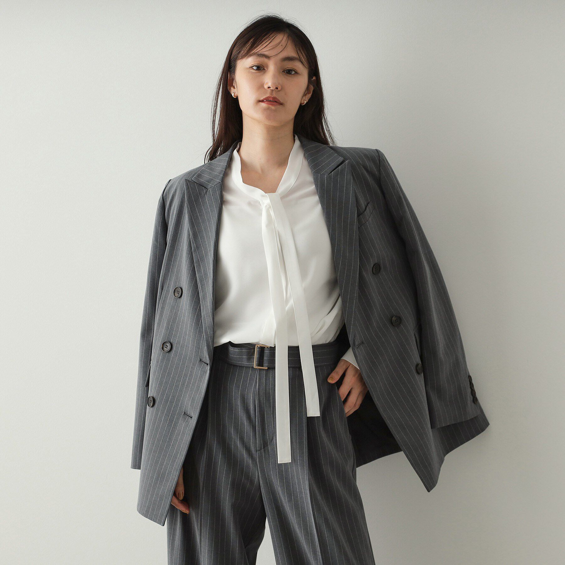 OPAQUE.CLIP「ダブルテーラードジャケット【洗える】」|テーラードジャケット|グレー(312)