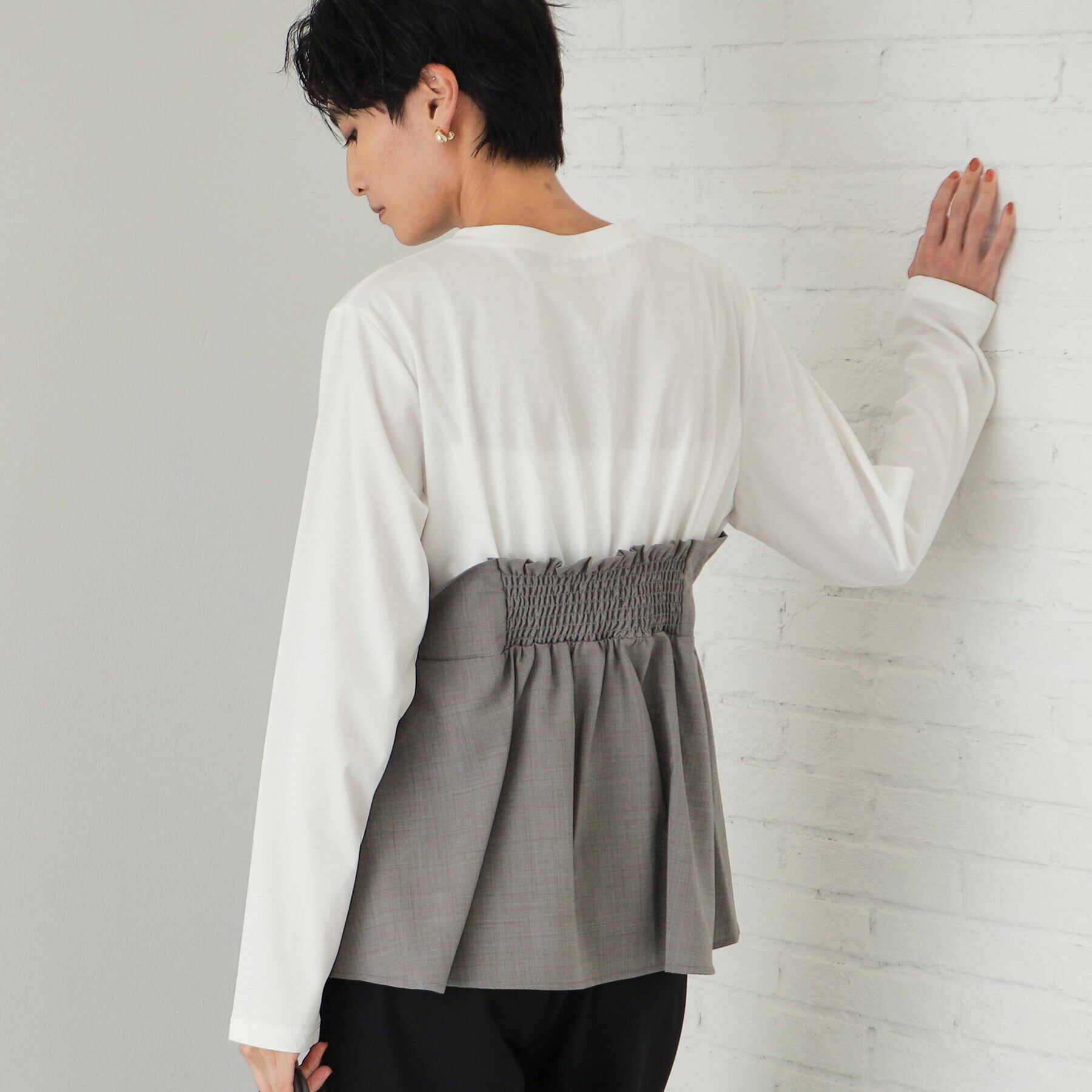 OPAQUE.CLIP「ビスチェドッキングカットソー【洗濯機洗い可】」|Tシャツ・カットソー|