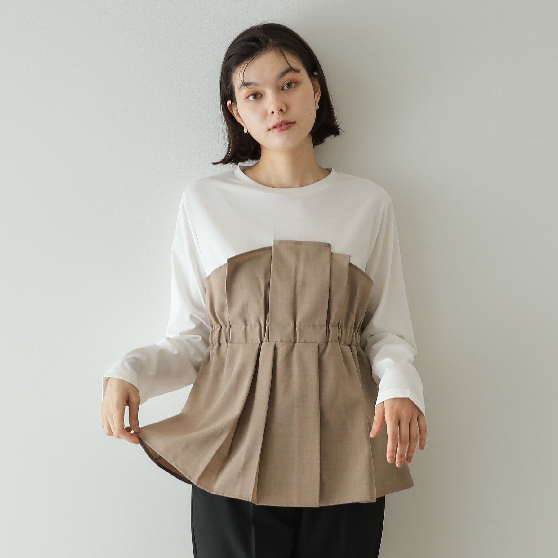 OPAQUE.CLIP「ビスチェドッキングカットソー【洗濯機洗い可】」|Tシャツ・カットソー|