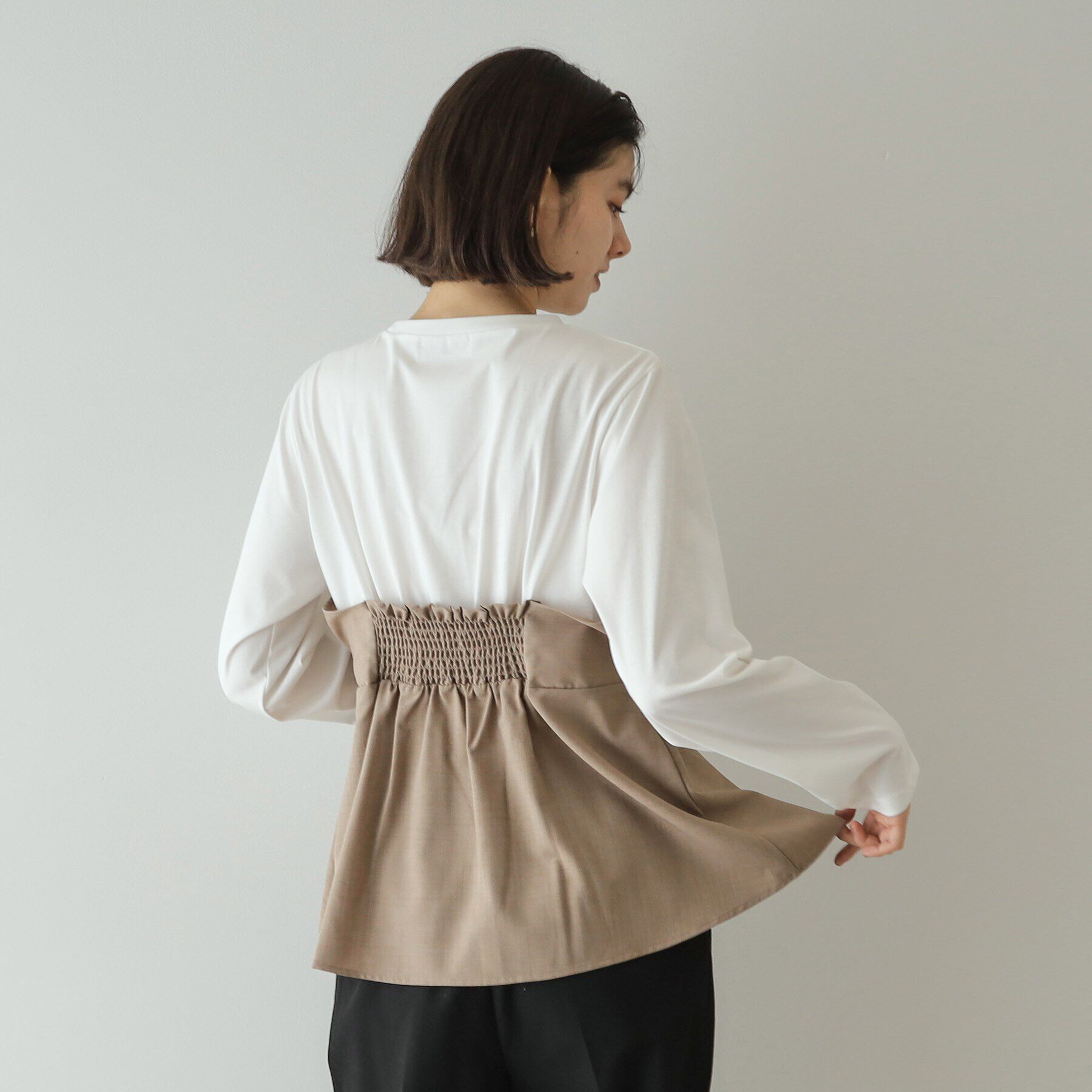 OPAQUE.CLIP「ビスチェドッキングカットソー【洗濯機洗い可】」|Tシャツ・カットソー|