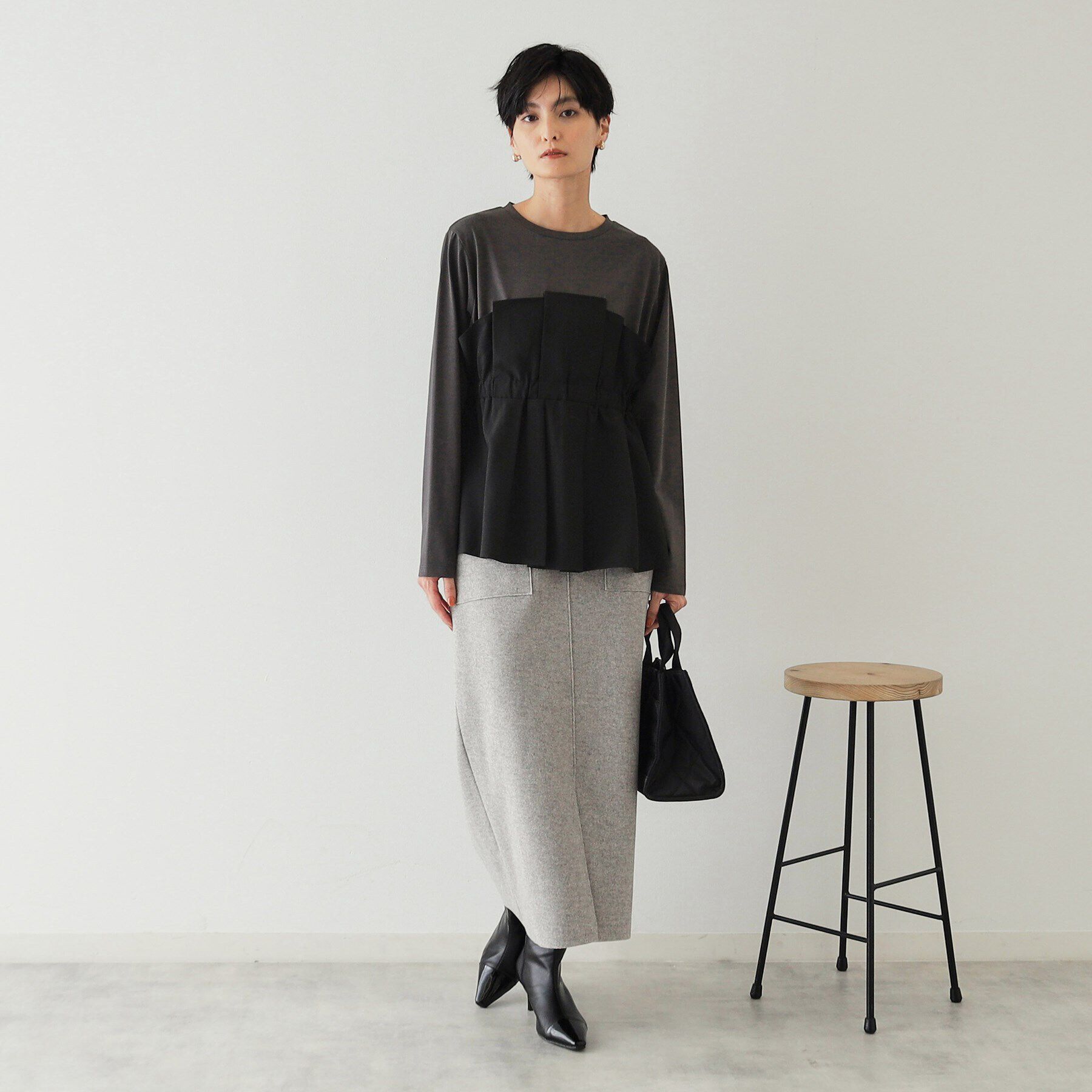 OPAQUE.CLIP「ビスチェドッキングカットソー【洗濯機洗い可】」|Tシャツ・カットソー|