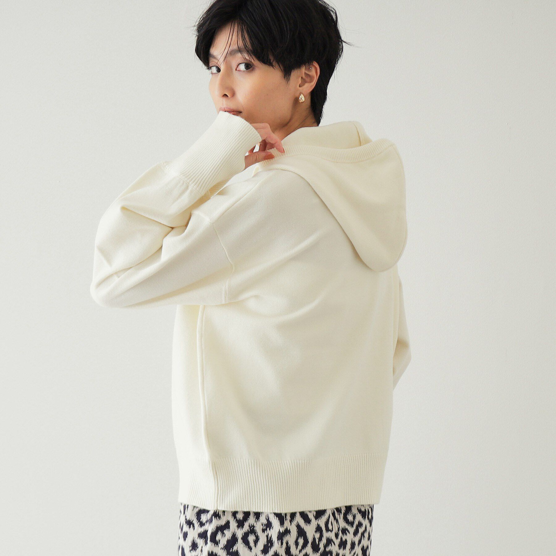 OPAQUE.CLIP「フーディニットプルオーバー【洗濯機洗い可】」|ニット・セーター|