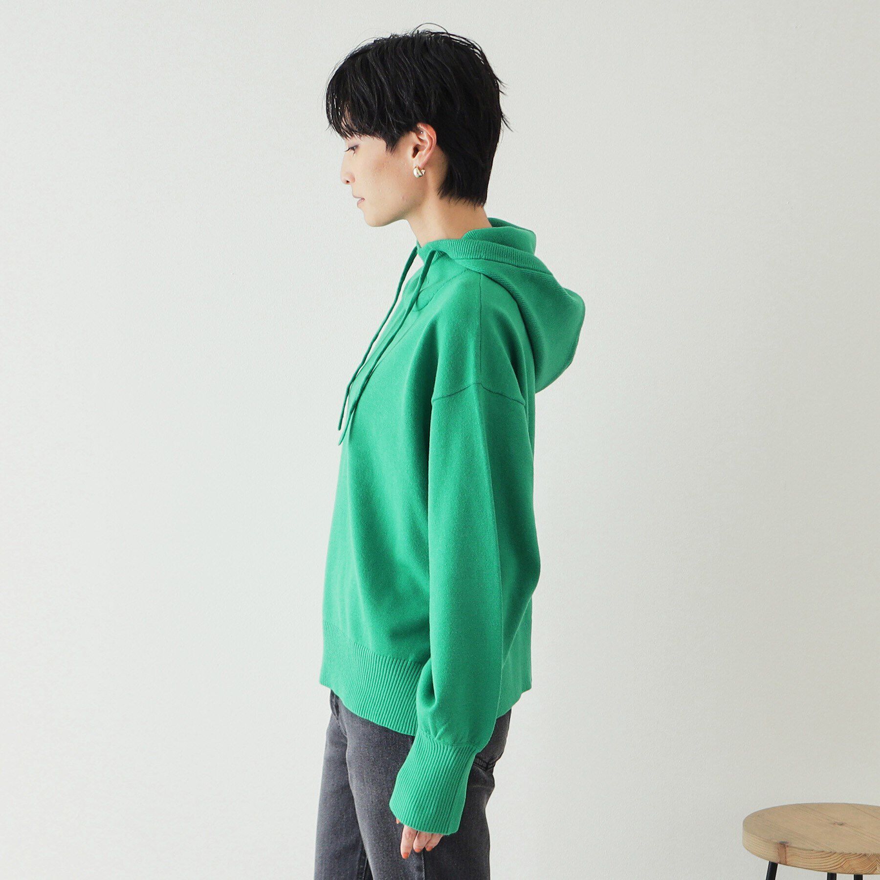 OPAQUE.CLIP「フーディニットプルオーバー【洗濯機洗い可】」|ニット・セーター|