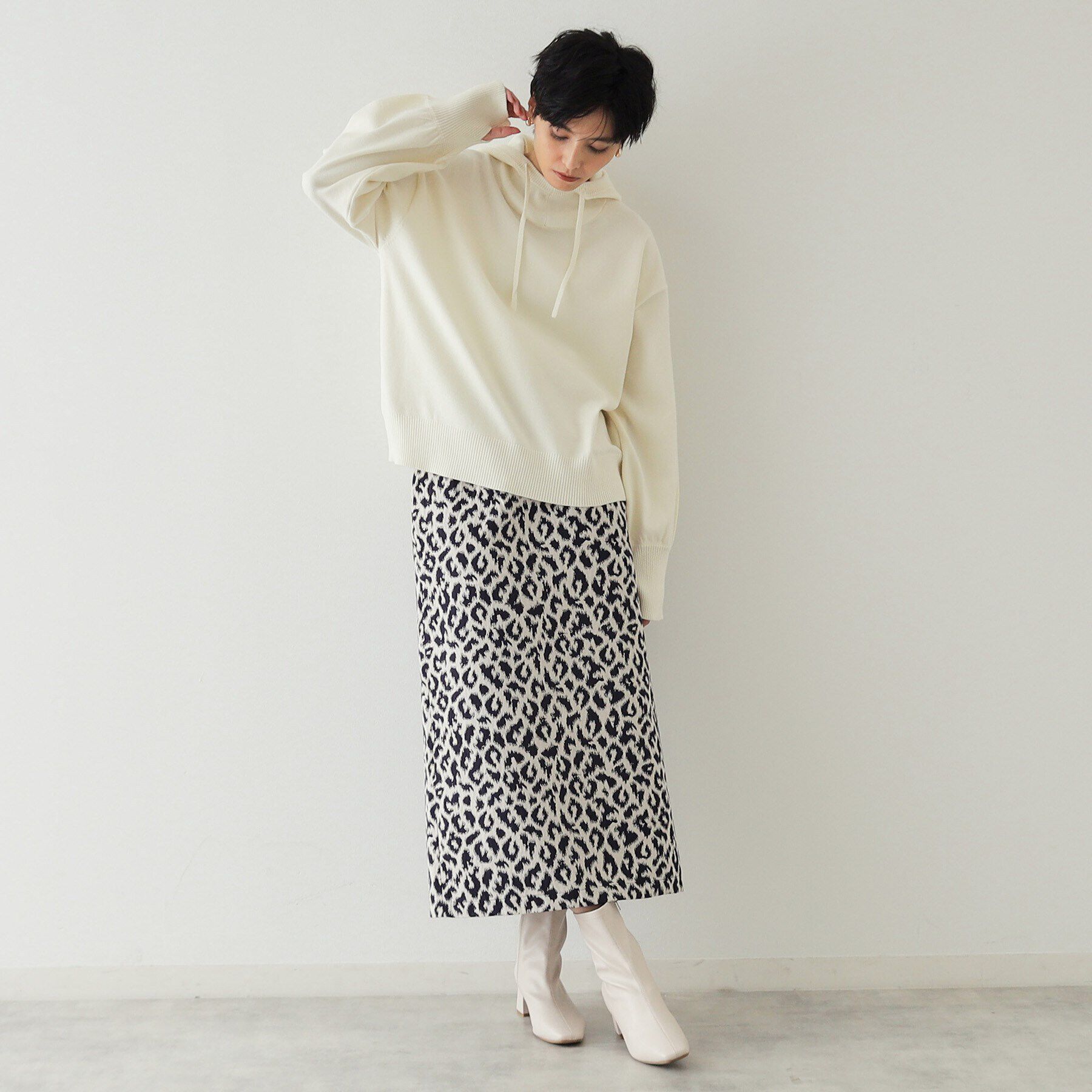 OPAQUE.CLIP「フーディニットプルオーバー【洗濯機洗い可】」|ニット・セーター|