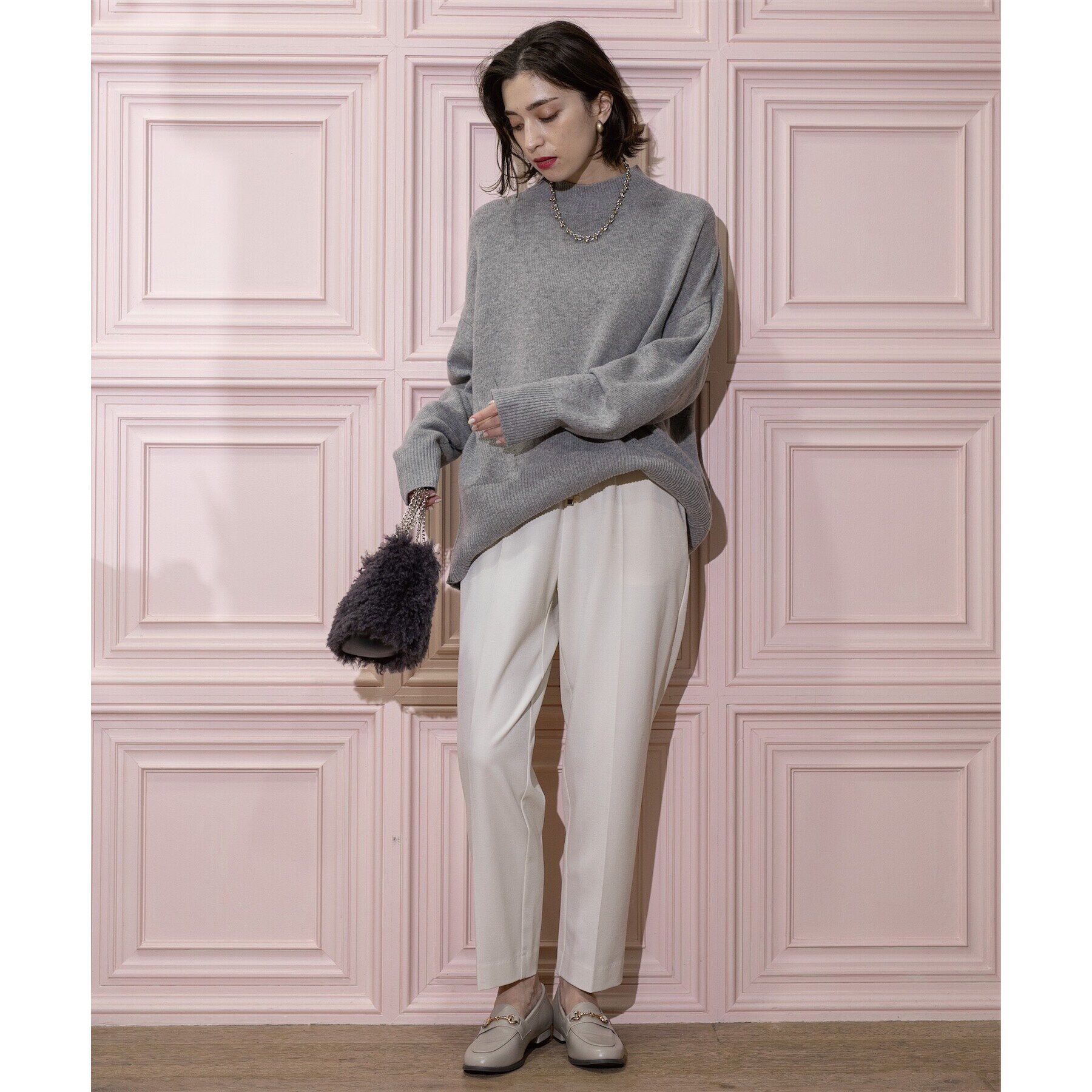 OPAQUE.CLIP「《SS-LLsize》裏起毛ストレッチイージーテーパードパンツ【蓄熱素材/洗濯機洗い可】」|その他|