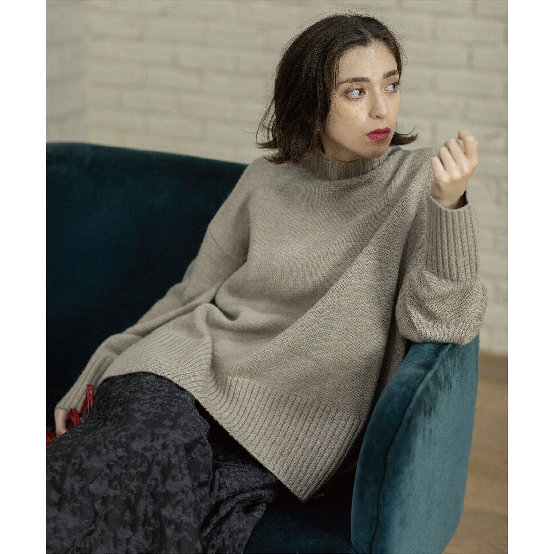 OPAQUE.CLIP「《10color/S-LLsize》ハイネックミドルゲージニット【洗濯機洗い可】」|ニット・セーター|