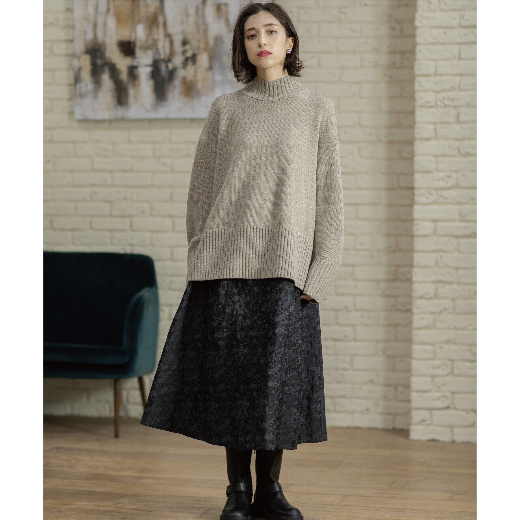 OPAQUE.CLIP「《10color/S-LLsize》ハイネックミドルゲージニット【洗濯機洗い可】」|ニット・セーター|