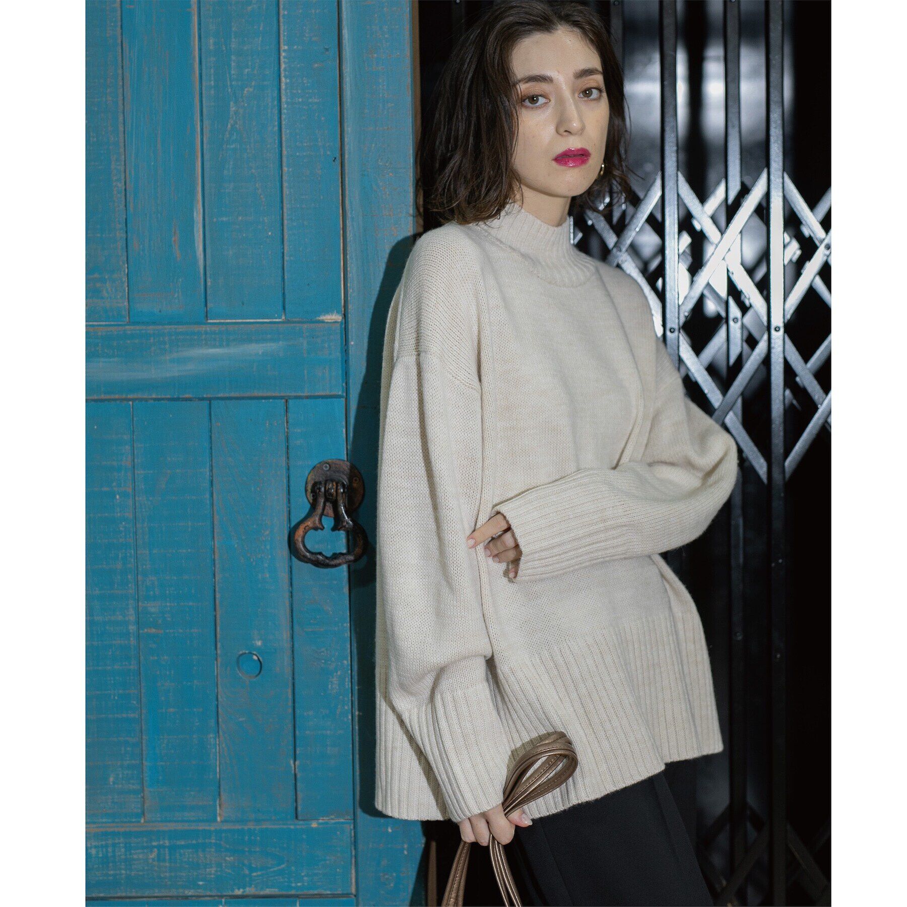 OPAQUE.CLIP「《10color/S-LLsize》ハイネックミドルゲージニット【洗濯機洗い可】」|ニット・セーター|