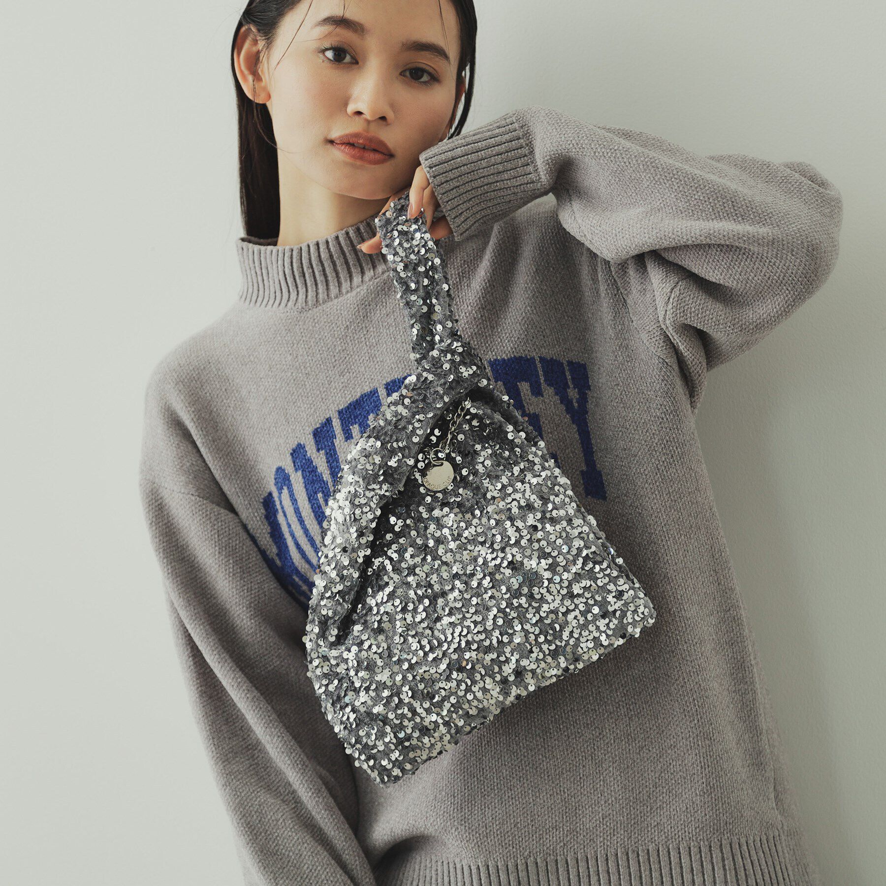 OPAQUE.CLIP「スパンコールハンドバッグ」|ハンドバッグ|チャコールグレー(0