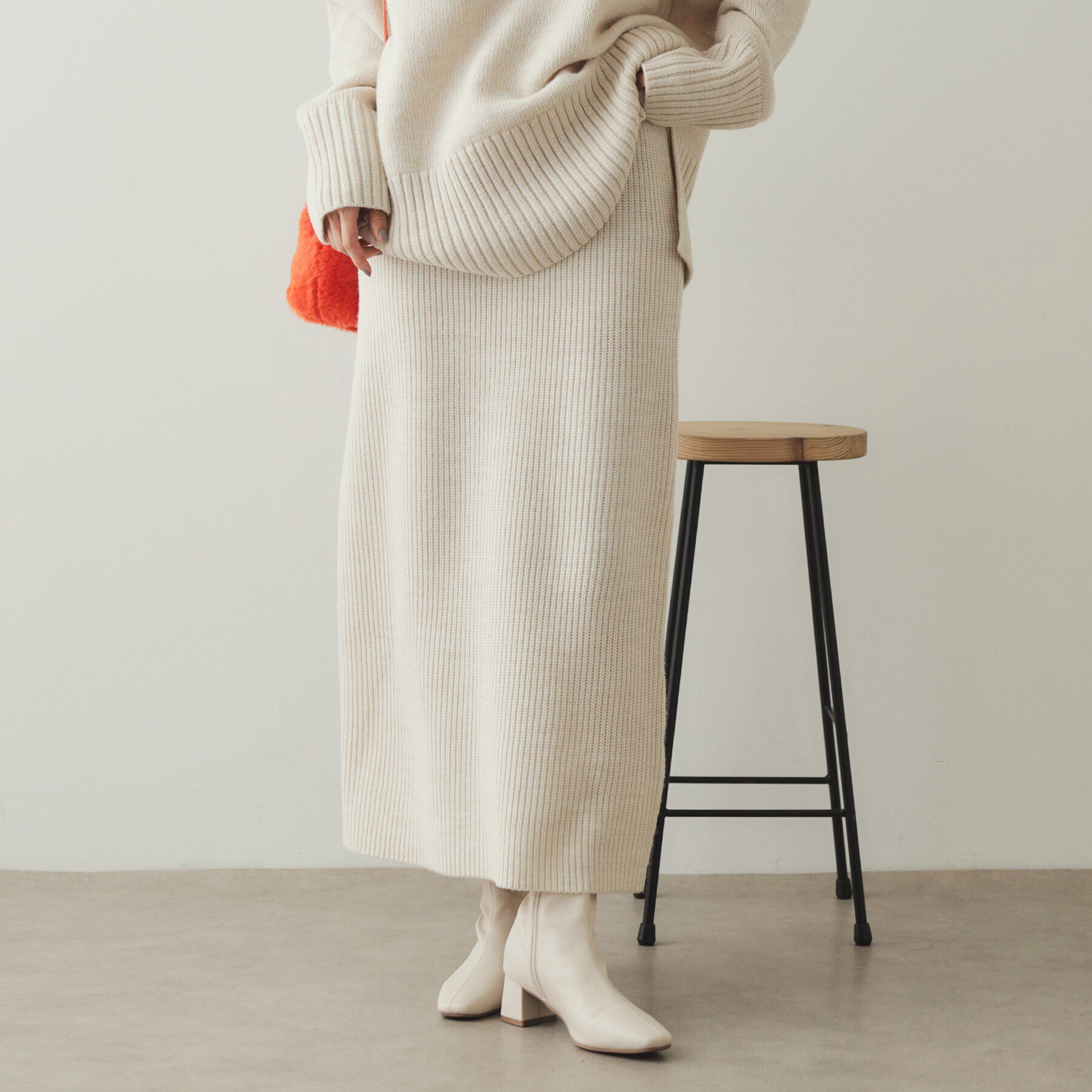 OPAQUE.CLIP「ミドルゲージナロースカート／セットアップ対応【洗濯機洗い可】」|スカート|オフホワイト(003