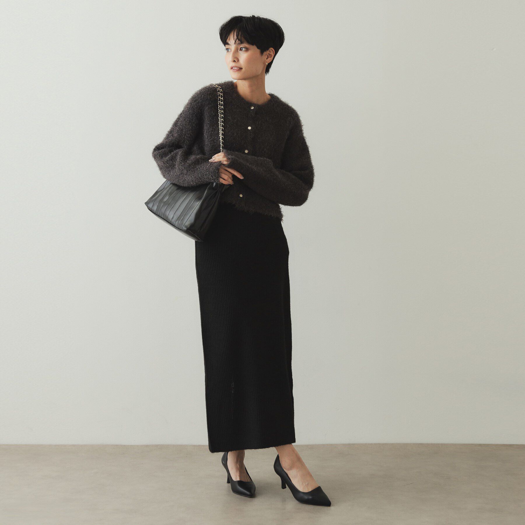 OPAQUE.CLIP「ミドルゲージナロースカート／セットアップ対応【洗濯機洗い可】」|スカート|