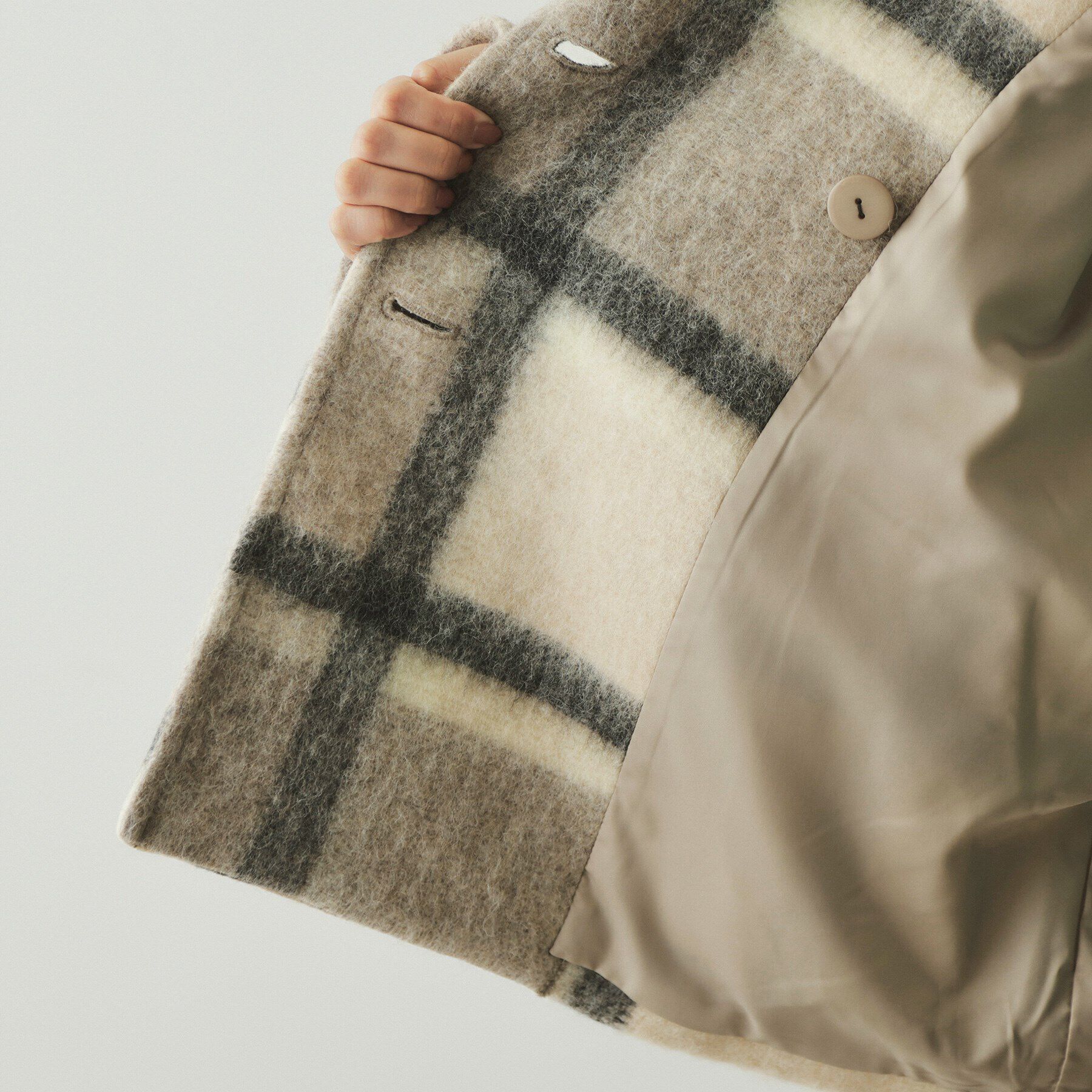 OPAQUE.CLIP「《美人百花掲載》ビックチェック ミドルPコート」|ピーコート|