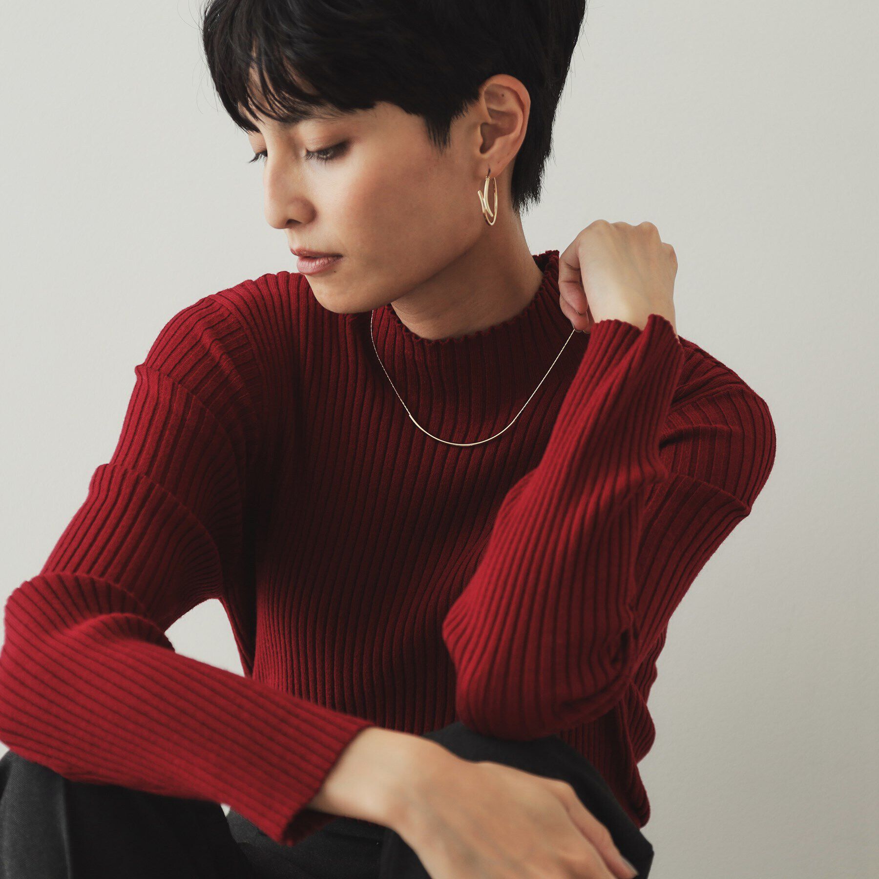 OPAQUE.CLIP「ムーンメタルバーネックレス」|ネックレス|